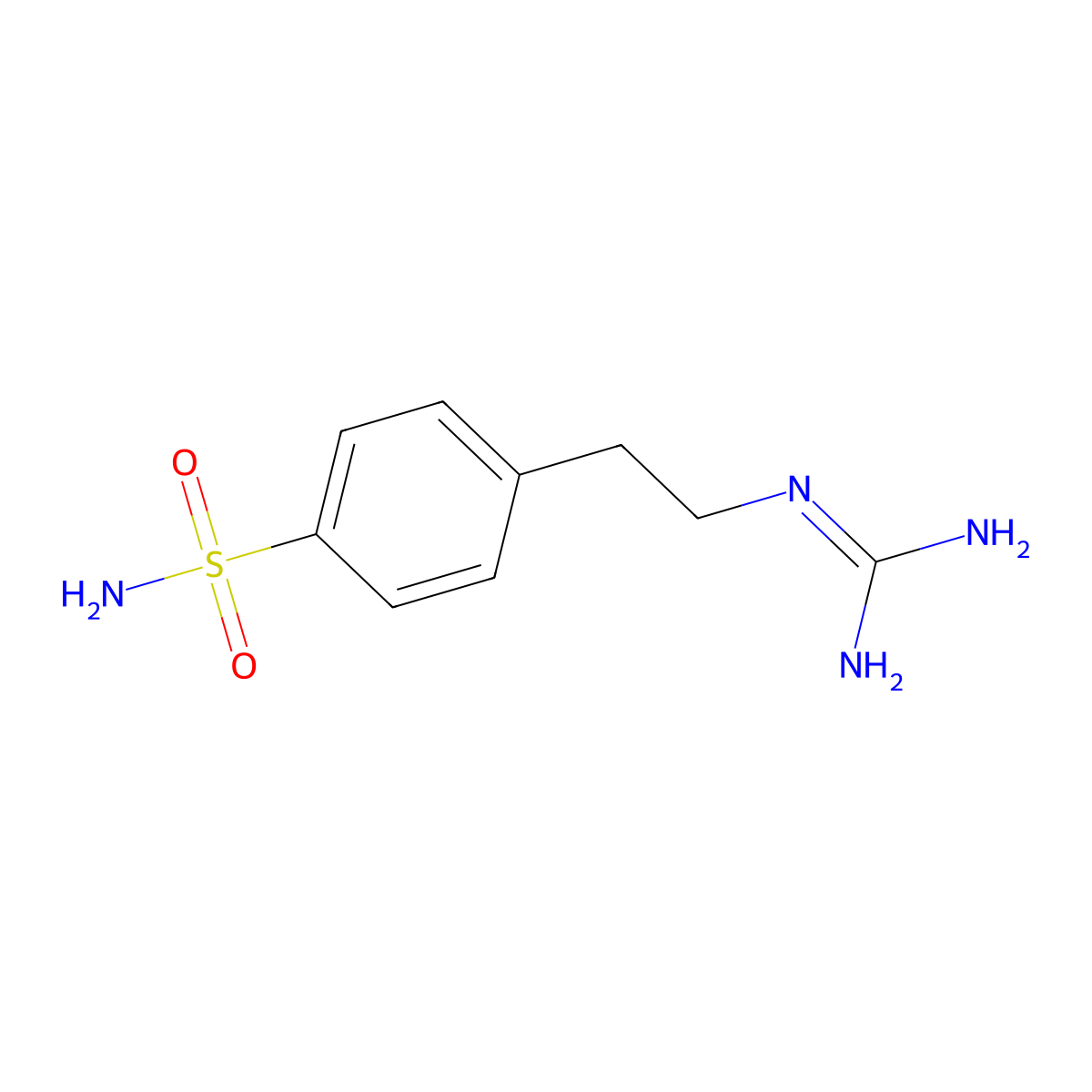 N-[2-(4-sulfamoylphenyl)ethyl]guanidine molecular structure, CAS 1003554-19-5
