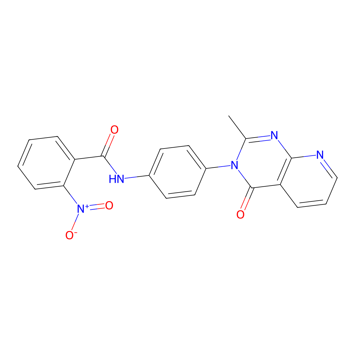 N-[4-(2-methyl-4-oxopyrido[2,3-d]pyrimidin-3-yl)phenyl]-2-nitrobenzamide molecular structure, CAS 1003555-40-5