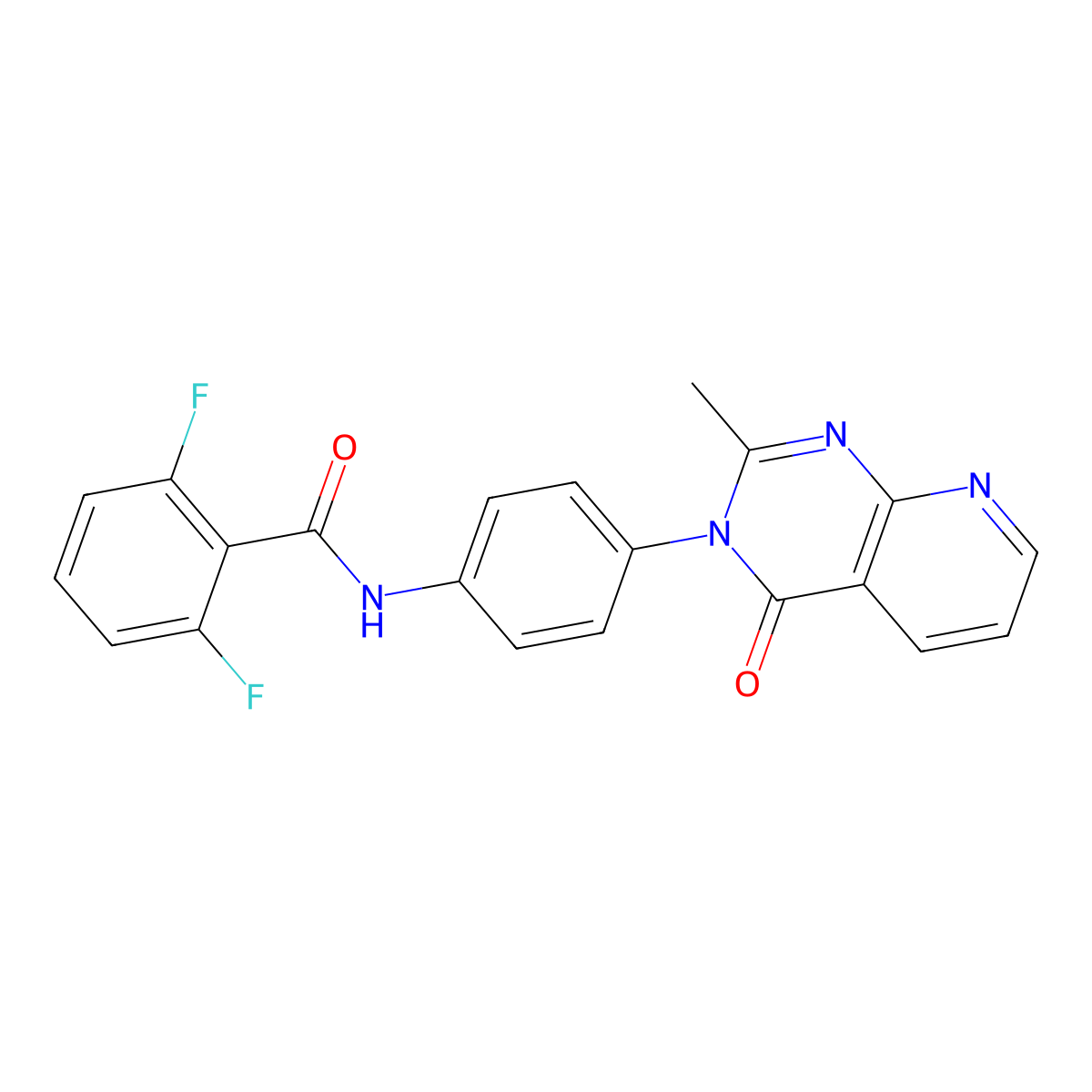 2,6-difluoro-N-[4-(2-methyl-4-oxopyrido[2,3-d]pyrimidin-3-yl)phenyl]benzamide molecular structure, CAS 1003555-49-4