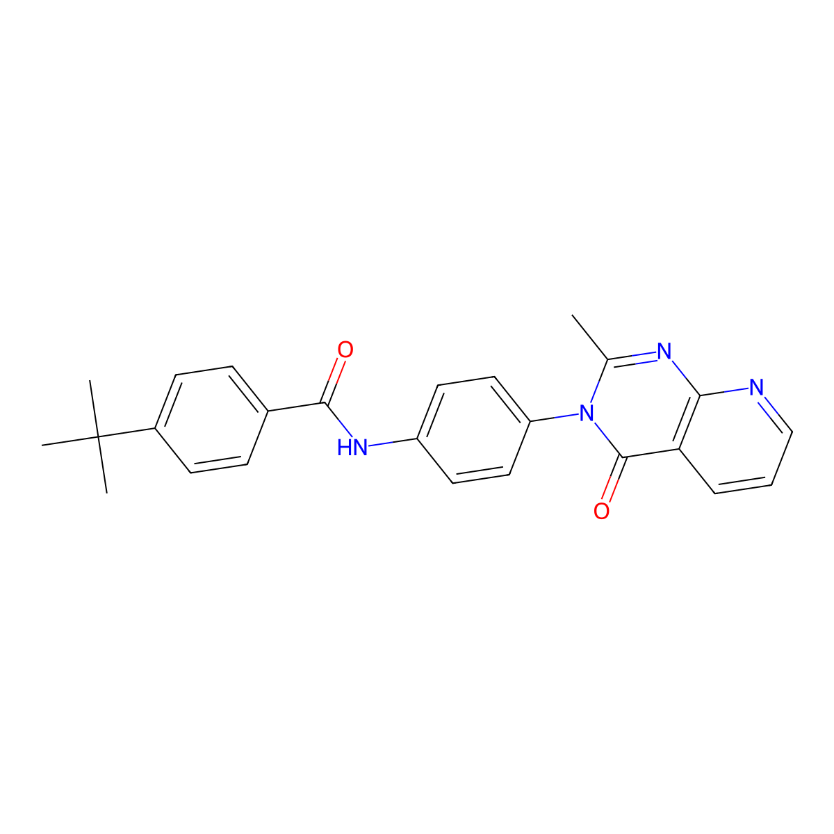 4-tert-butyl-N-[4-(2-methyl-4-oxopyrido[2,3-d]pyrimidin-3-yl)phenyl]benzamide molecular structure, CAS 1003555-87-0