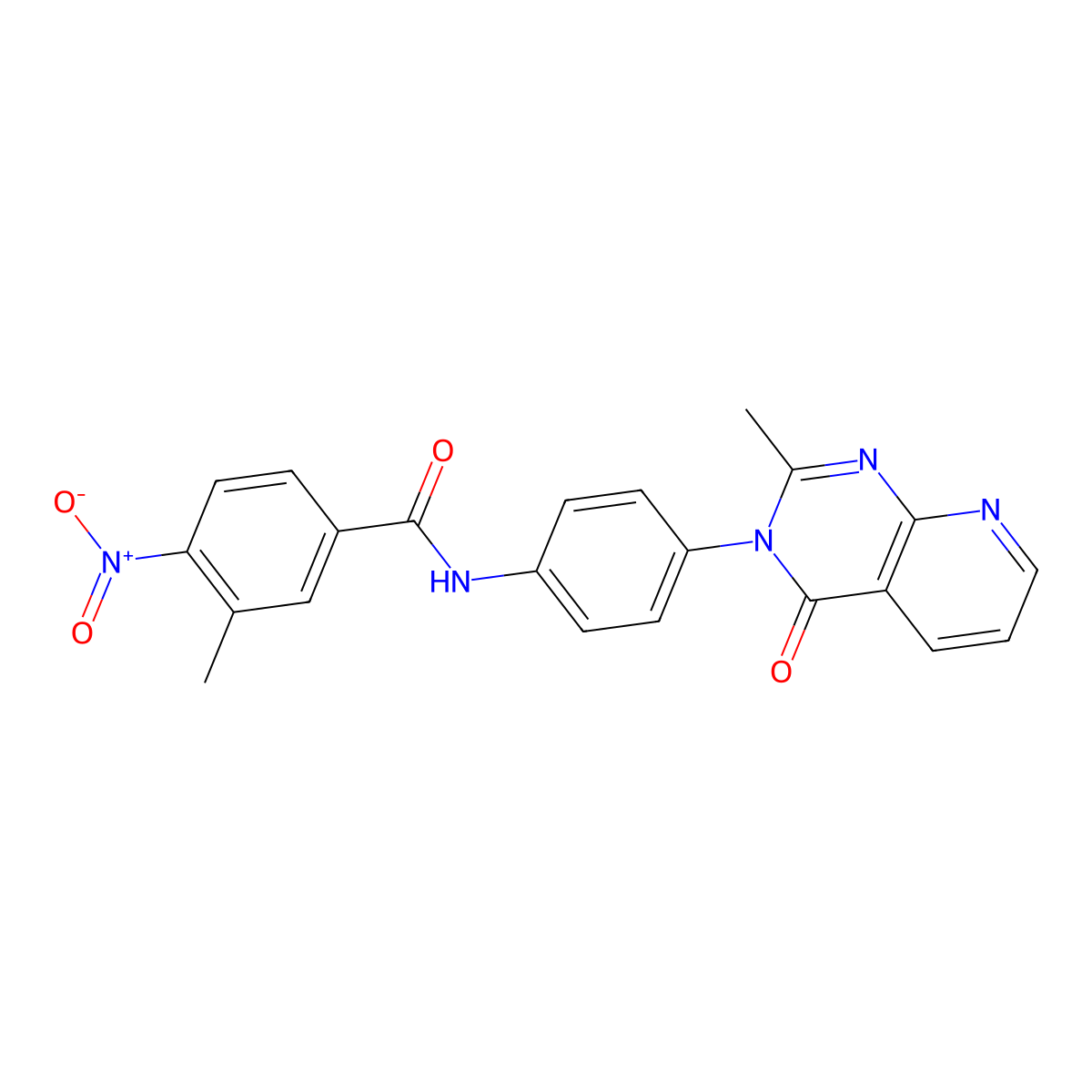 3-methyl-N-[4-(2-methyl-4-oxopyrido[2,3-d]pyrimidin-3-yl)phenyl]-4-nitrobenzamide molecular structure, CAS 1003556-06-6
