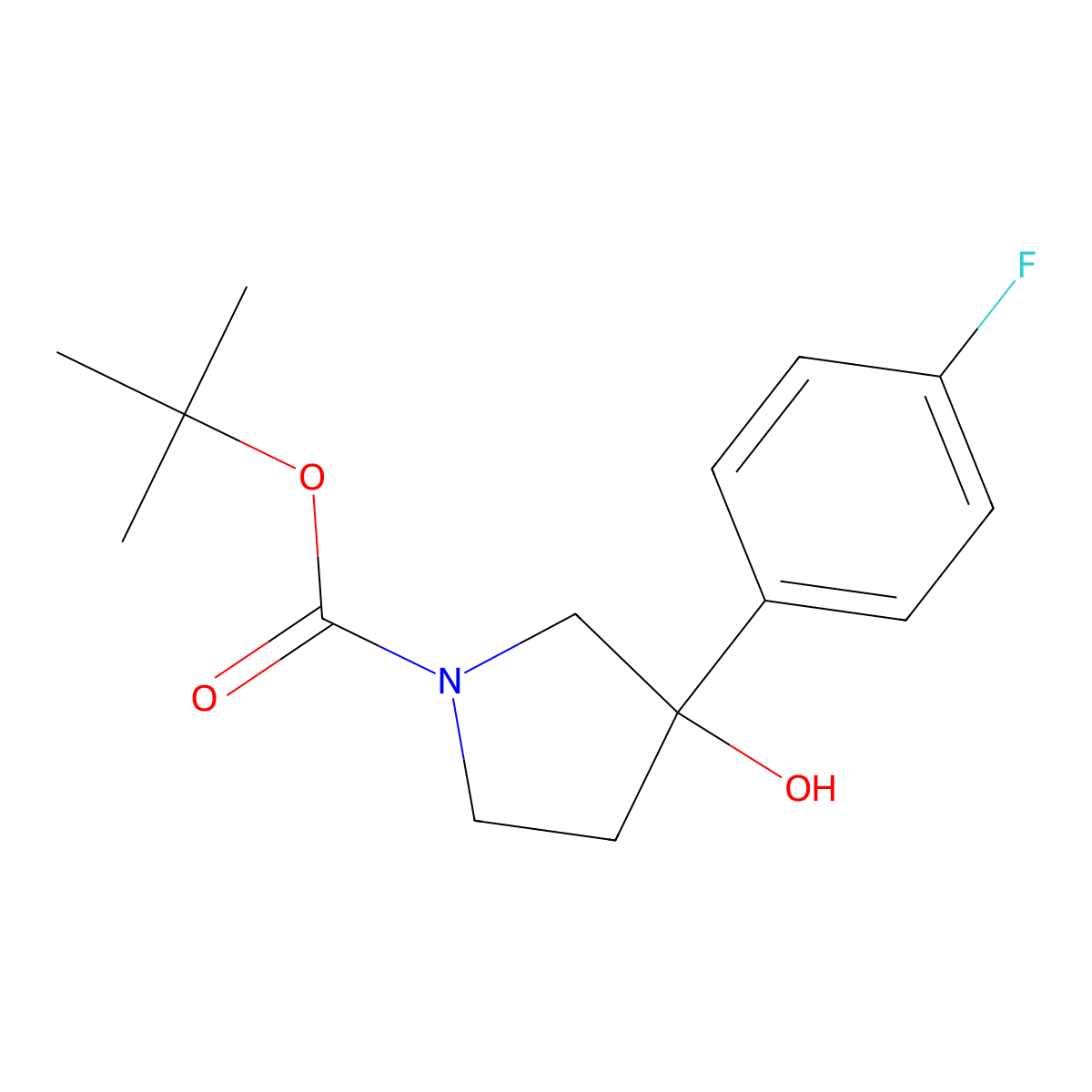 Tert-butyl 3-(4-fluorophenyl)-3-hydroxypyrrolidine-1-carboxylate molecular structure, CAS 1003560-58-4
