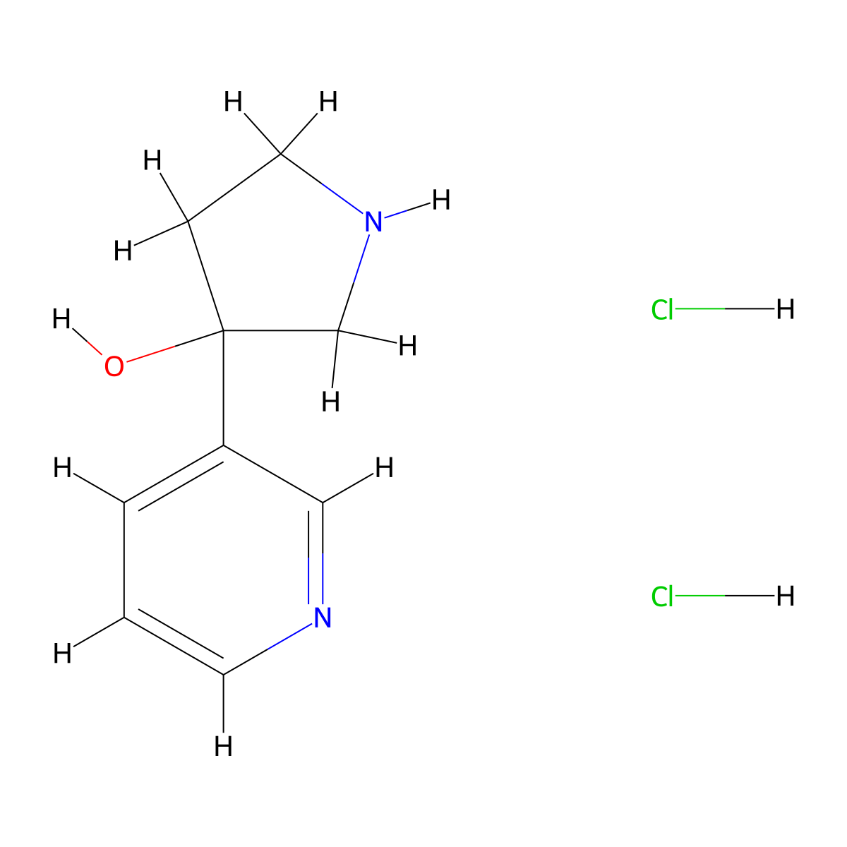 3-(Pyridin-3-yl)pyrrolidin-3-ol dihydrochloride molecular structure, CAS 1003560-80-2