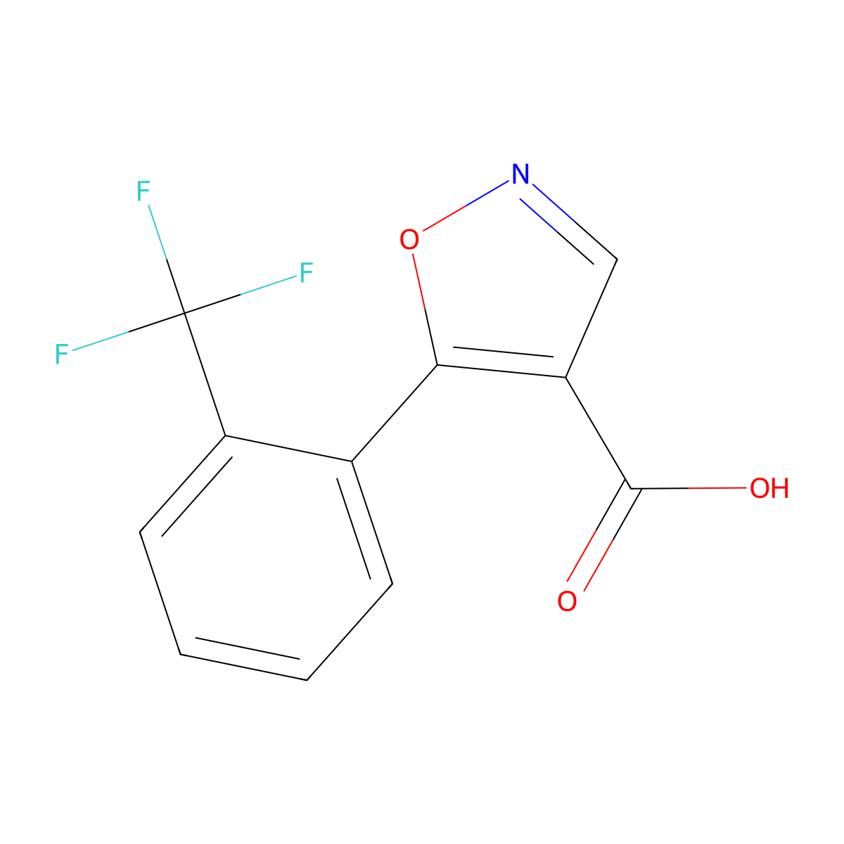 5-[2-(Trifluoromethyl)phenyl]-1,2-oxazole-4-carboxylic acid molecular structure, CAS 1003561-80-5