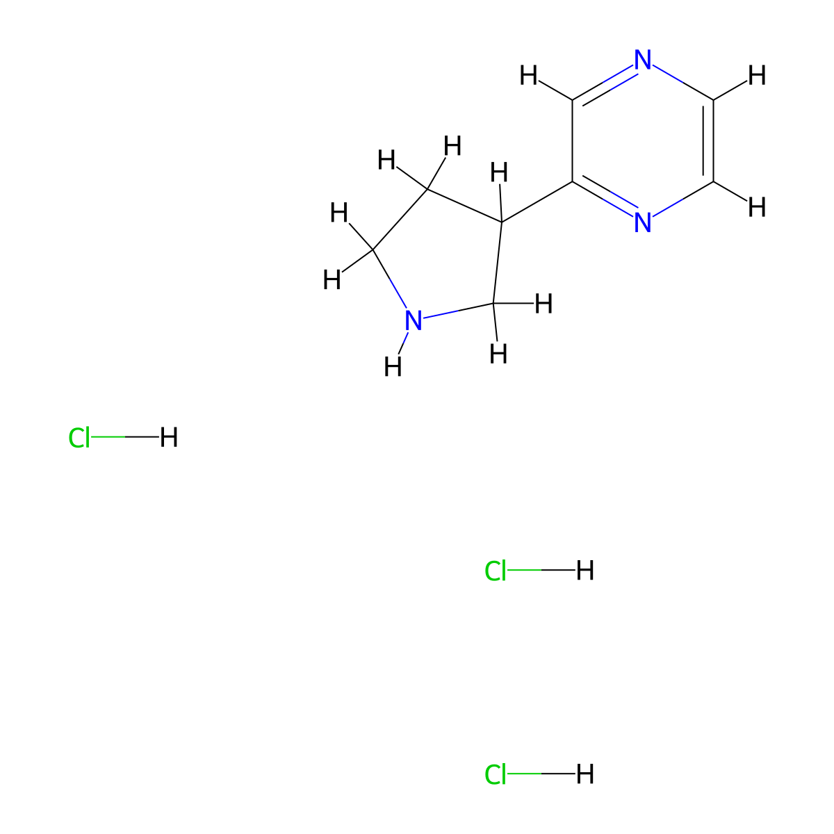 2-(Pyrrolidin-3-yl)pyrazine trihydrochloride molecular structure, CAS 1003561-82-7