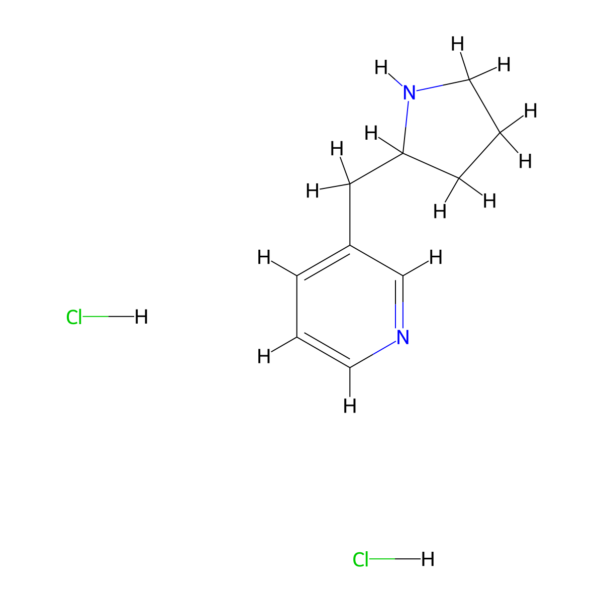 3-Pyrrolidin-2-ylmethylpyridine dihydrochloride molecular structure, CAS 1003561-86-1