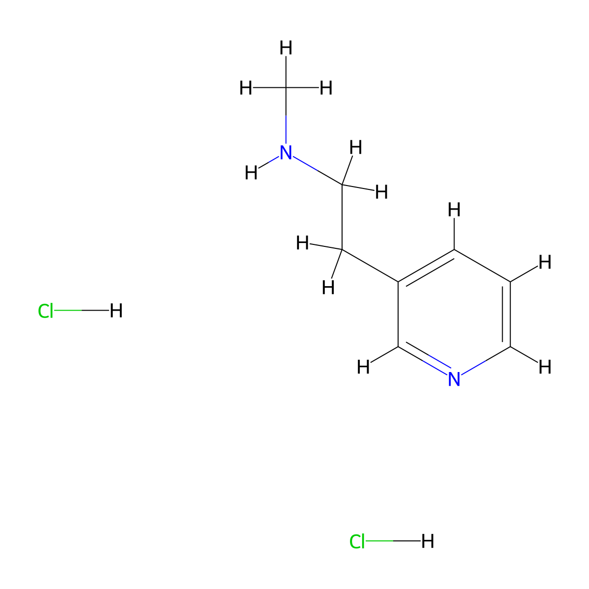 N-Methyl-2-(pyridin-3-yl)ethanamine dihydrochloride molecular structure, CAS 1003561-87-2