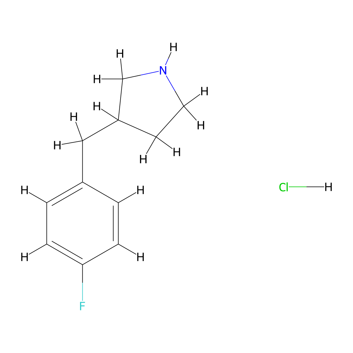 3-(4-Fluorobenzyl)pyrrolidine hydrochloride molecular structure, CAS 1003561-95-2