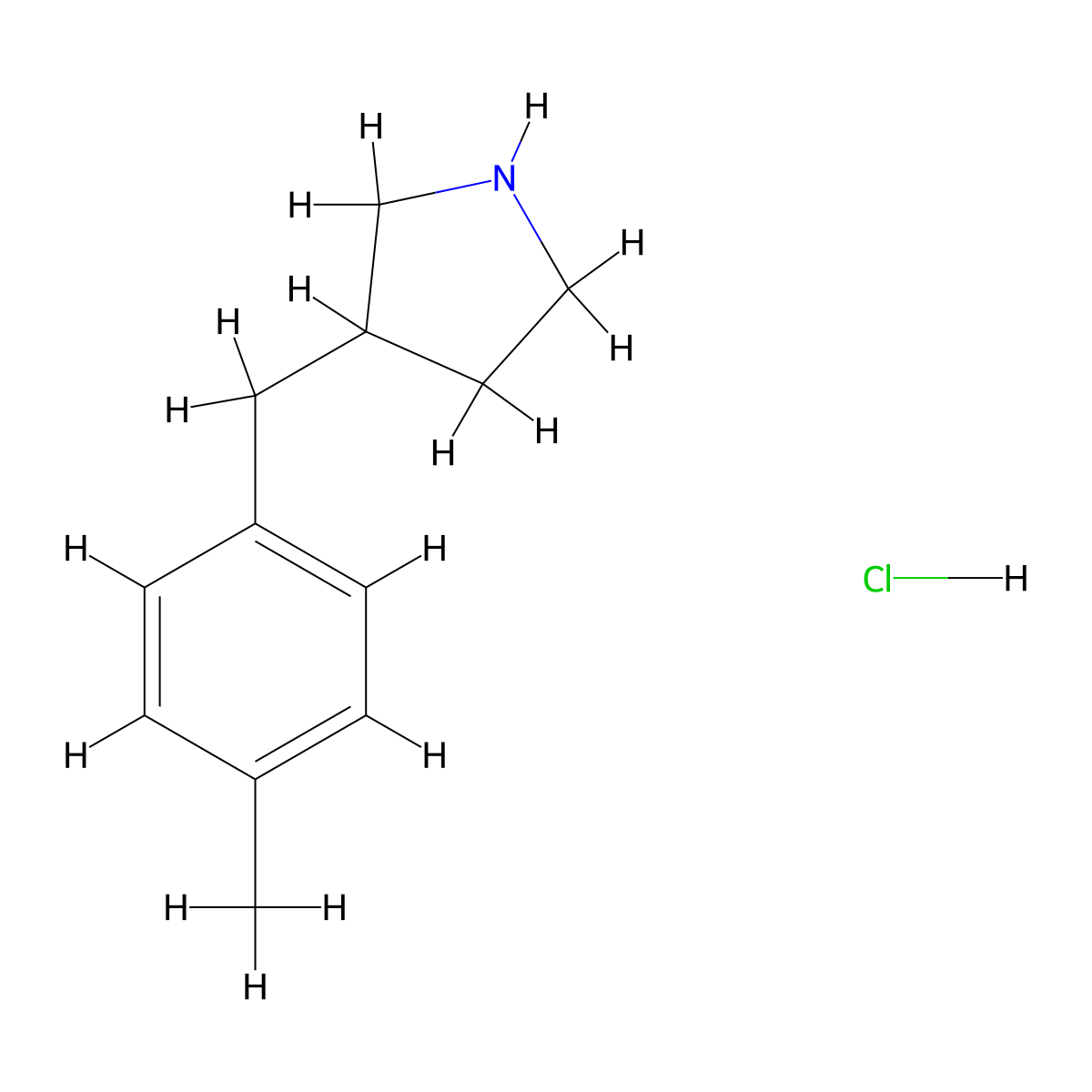 3-(4-Methylbenzyl)pyrrolidine hydrochloride molecular structure, CAS 1003561-96-3