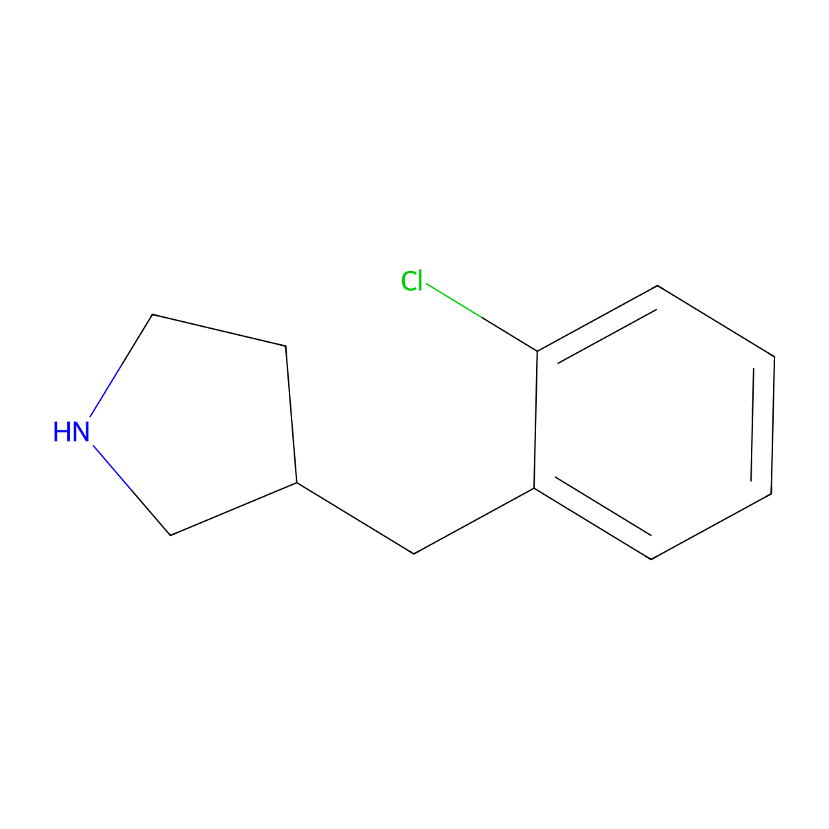 3-(2-Chlorobenzyl)pyrrolidine molecular structure, CAS 1003561-98-5