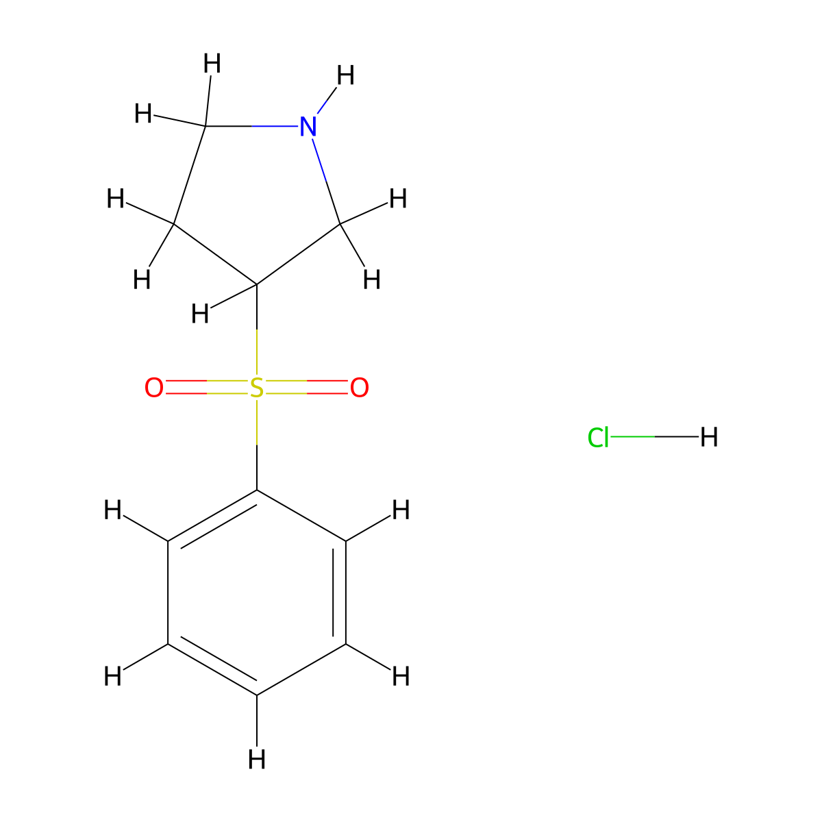 3-(Phenylsulfonyl)pyrrolidine hydrochloride molecular structure, CAS 1003562-01-3