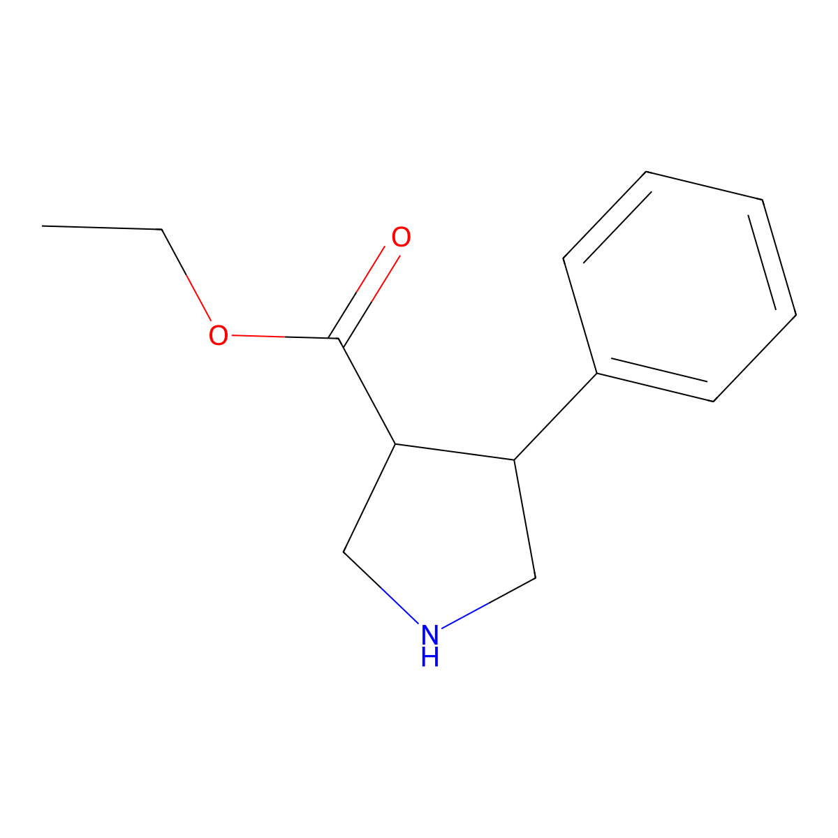 Ethyl 4-phenylpyrrolidine-3-carboxylate molecular structure, CAS 1003562-07-9