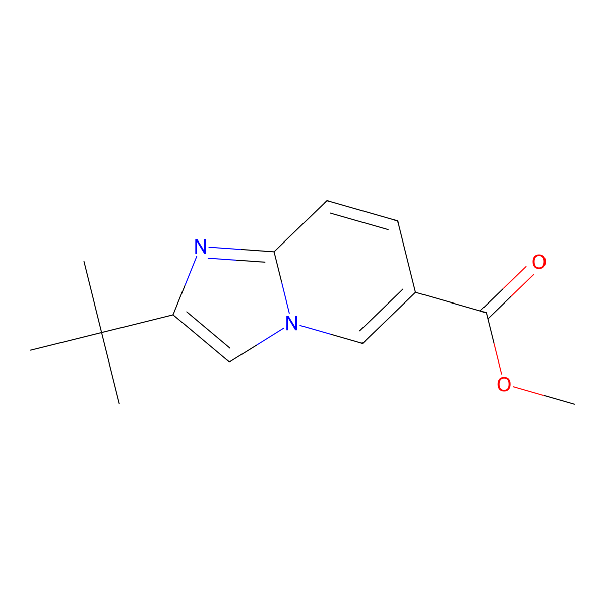 Methyl 2-tert-butylimidazo[1,2-a]pyridine-6-carboxylate molecular structure, CAS 1003577-82-9