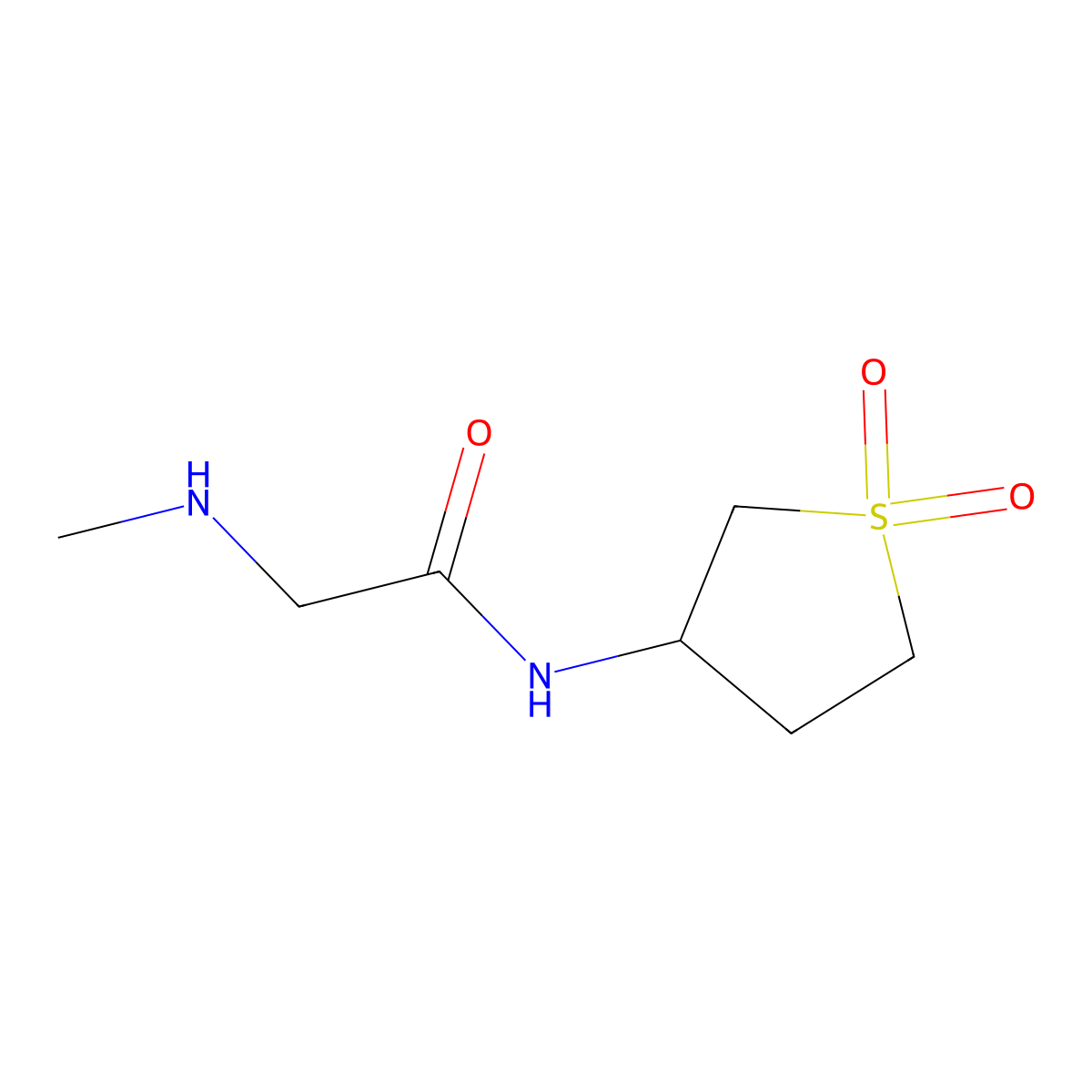 N-(1,1-dioxidotetrahydrothiophen-3-yl)-2-(methylamino)acetamide molecular structure, CAS 1003584-60-8