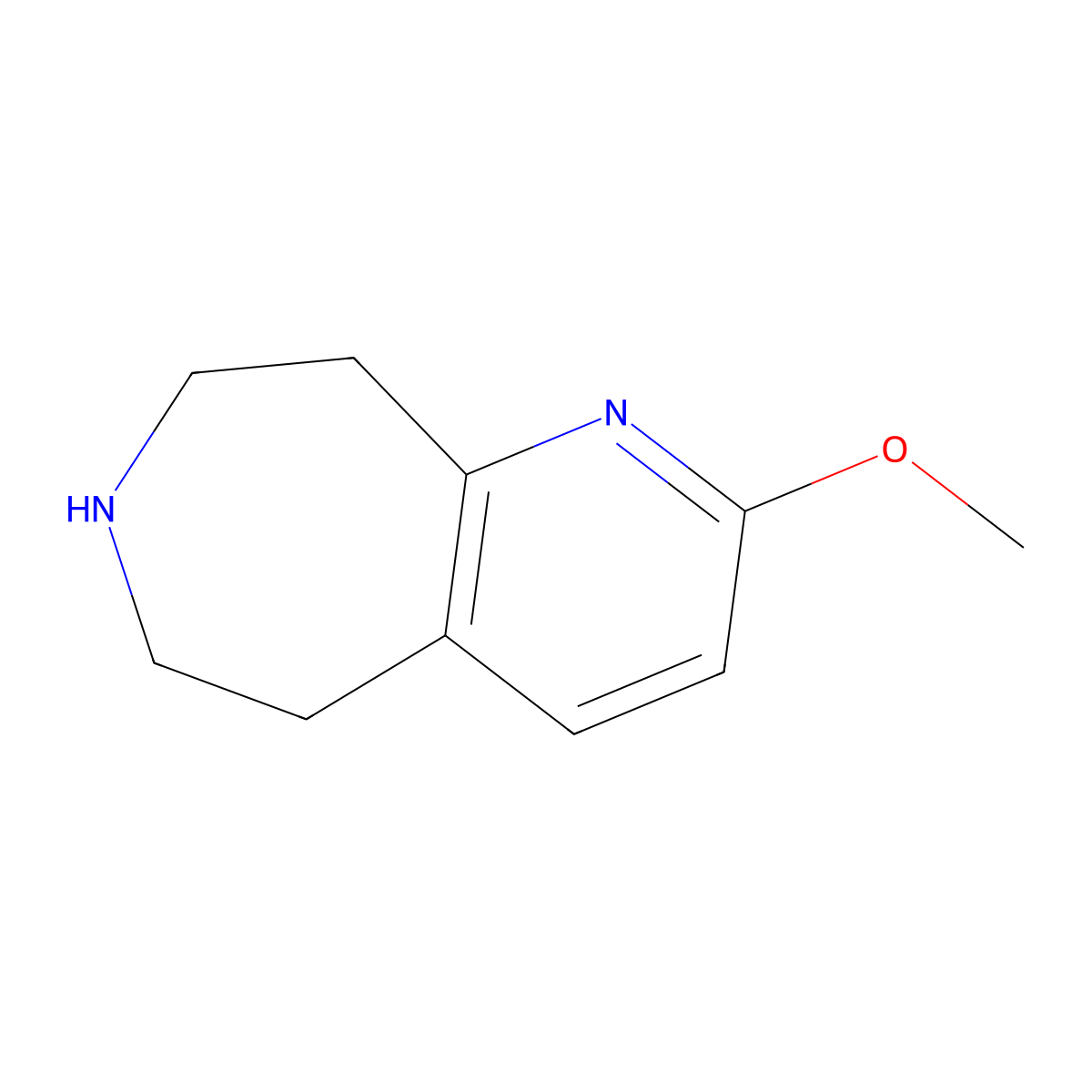 2-methoxy-6,7,8,9-tetrahydro-5H-pyrido[2,3-d]azepine molecular structure, CAS 1003587-66-3