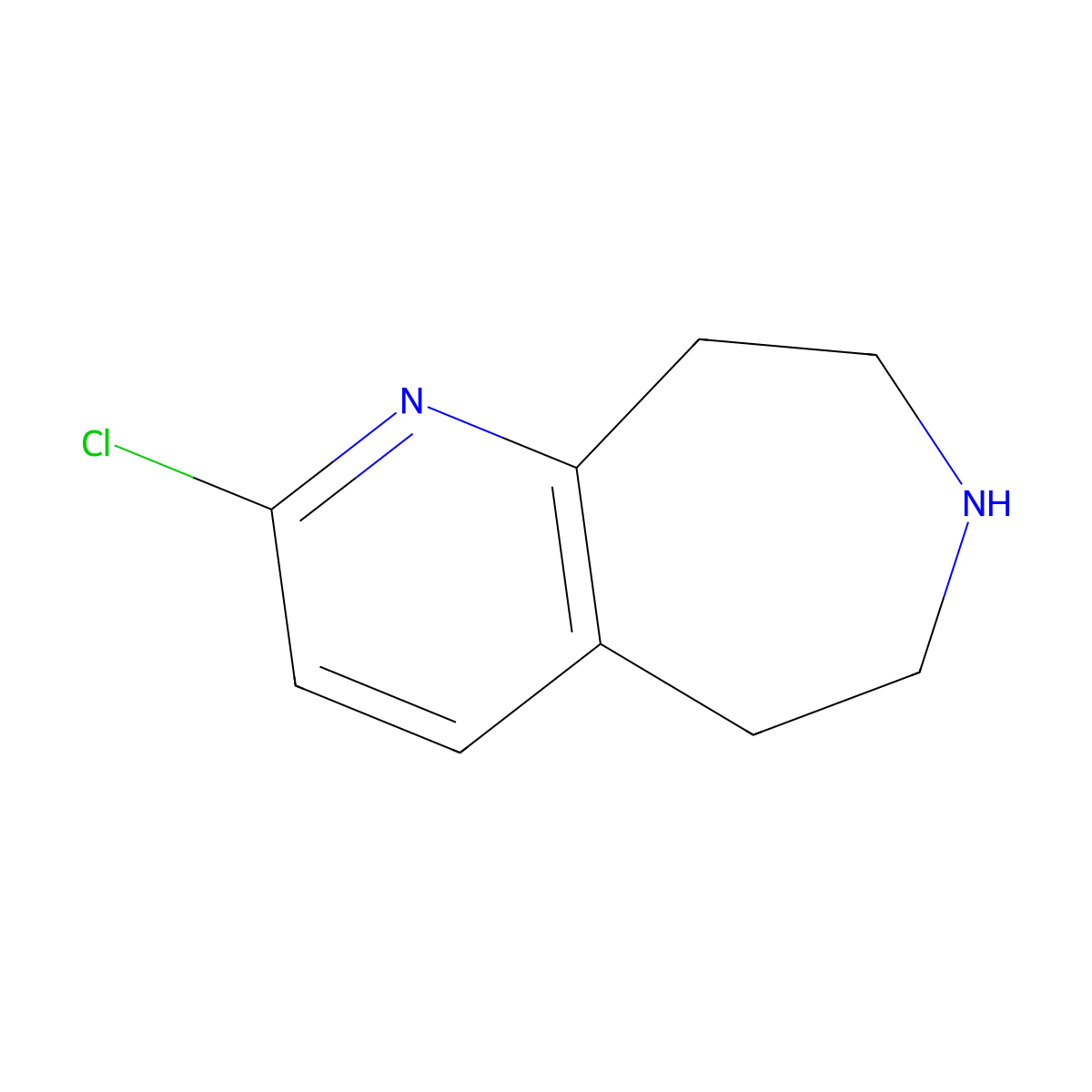 2-chloro-6,7,8,9-tetrahydro-5H-pyrido[2,3-d]azepine molecular structure, CAS 1003587-71-0