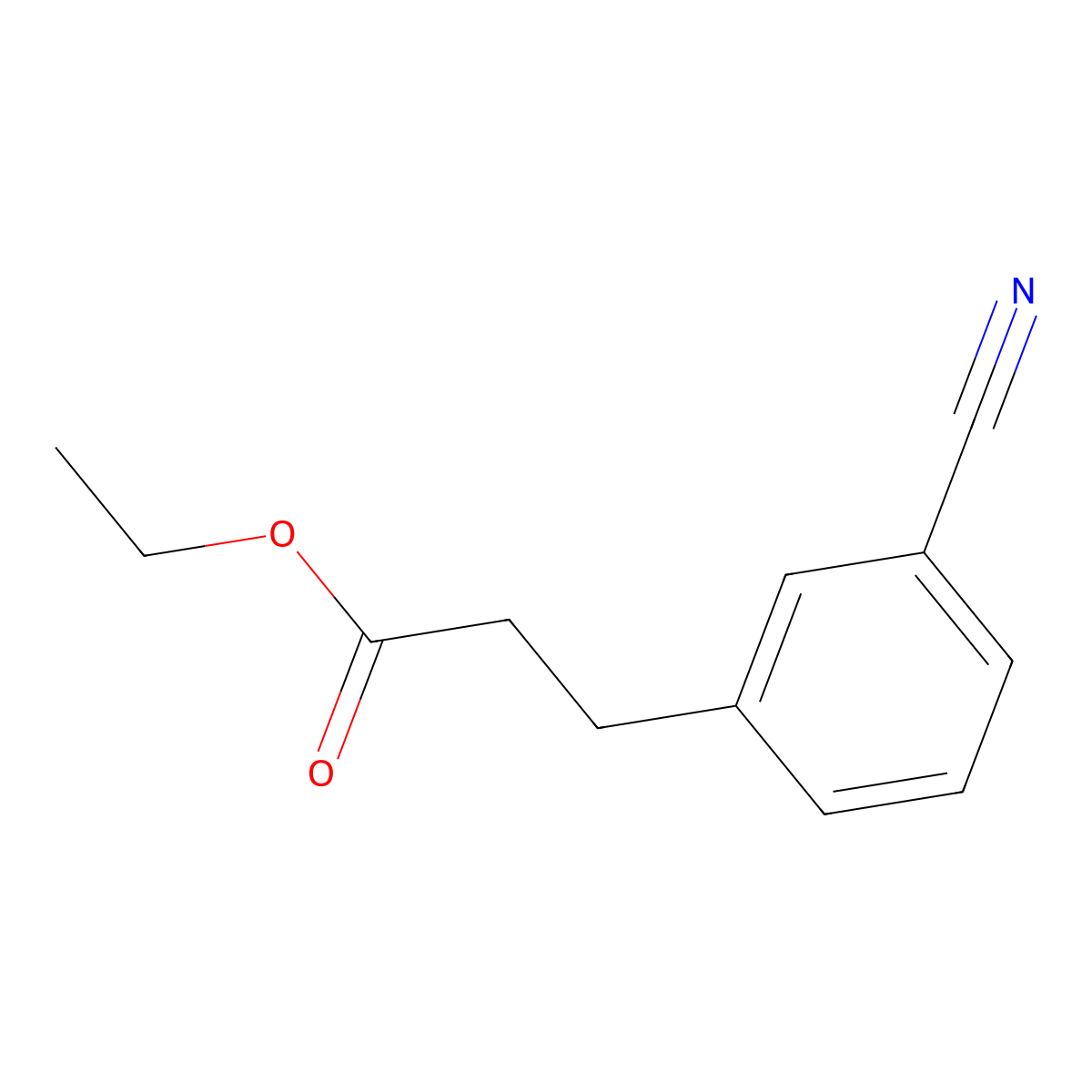Ethyl 3-(3-cyanophenyl)propanoate molecular structure, CAS 10036-20-1