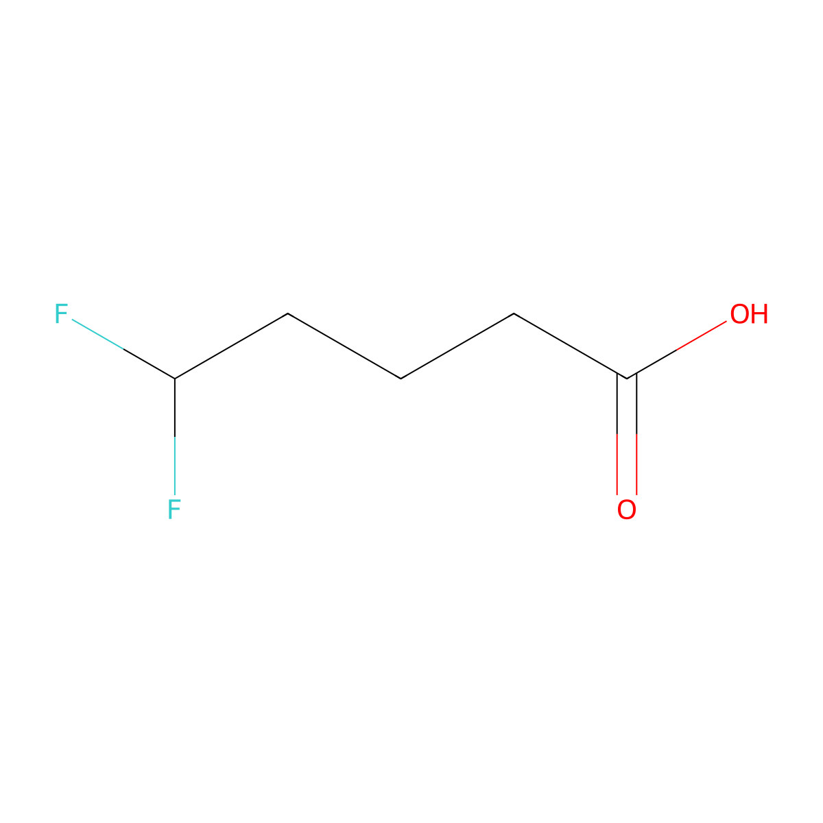 5,5-Difluoropentanoic acid molecular structure, CAS 1003604-43-0