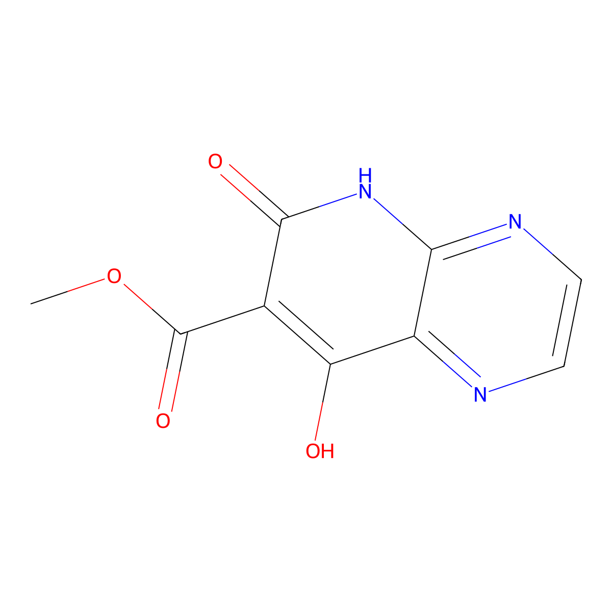 Methyl 8-hydroxy-6-oxo-5,6-dihydropyrido[2,3-b]pyrazine-7-carboxylate molecular structure, CAS 1003608-87-4