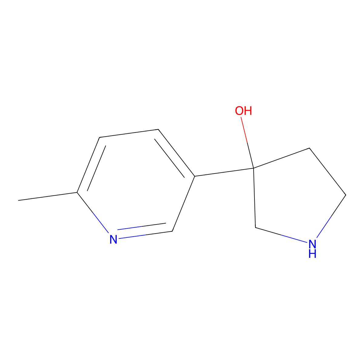 3-(6-Methylpyridin-3-yl)pyrrolidin-3-ol molecular structure, CAS 1003639-52-8