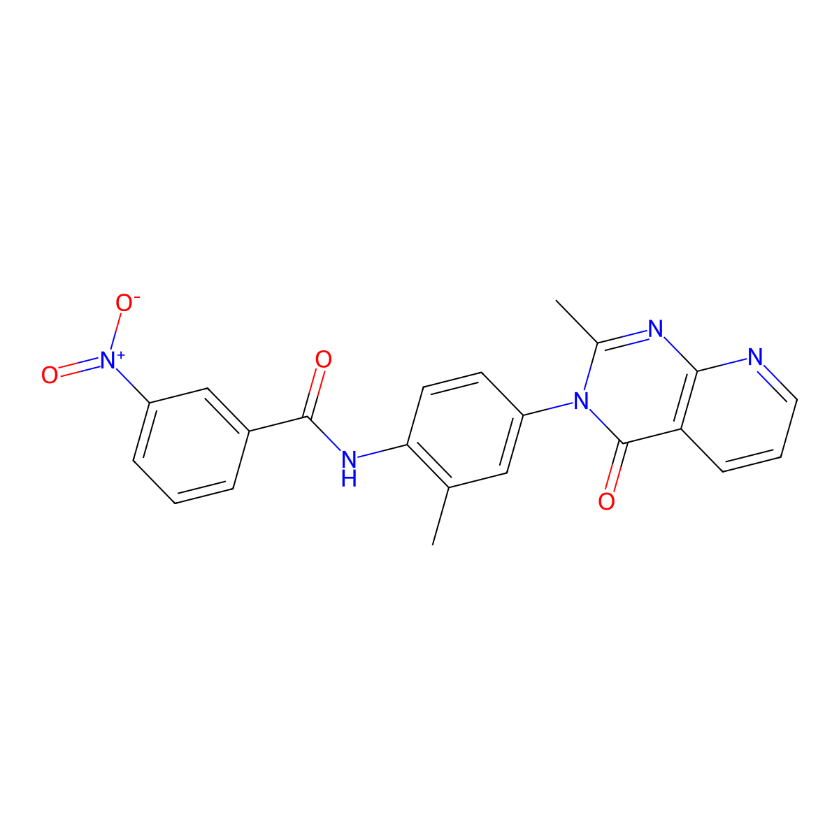 N-[2-methyl-4-(2-methyl-4-oxopyrido[2,3-d]pyrimidin-3-yl)phenyl]-3-nitrobenzamide molecular structure, CAS 1003641-23-3