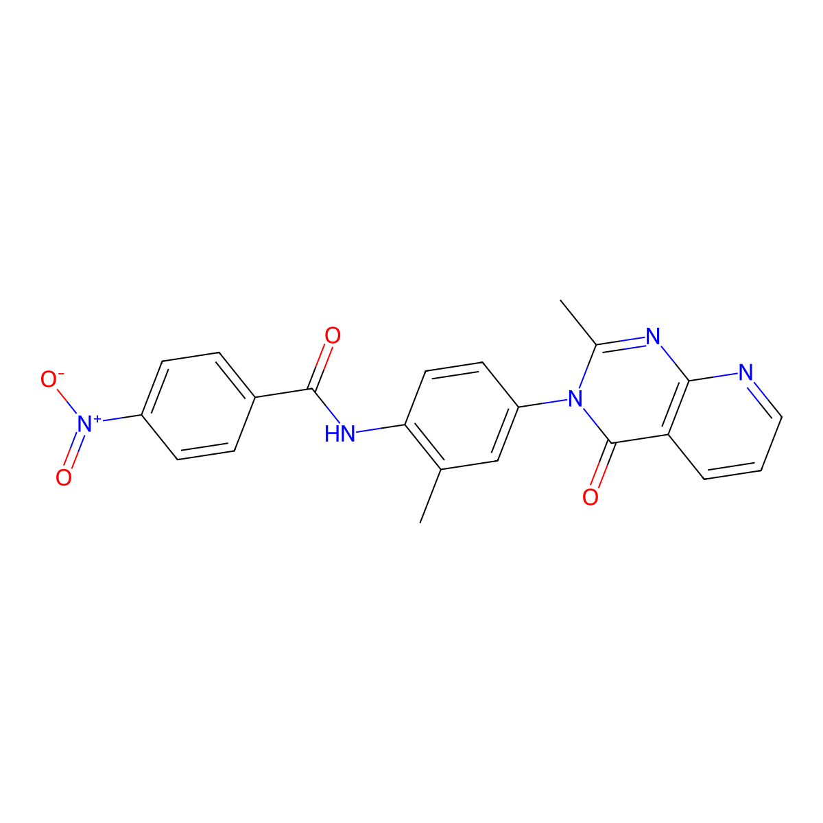 N-(2-methyl-4-(2-methyl-4-oxopyrido[2,3-d]pyrimidin-3(4H)-yl)phenyl)-4-nitrobenzamide molecular structure, CAS 1003641-32-4