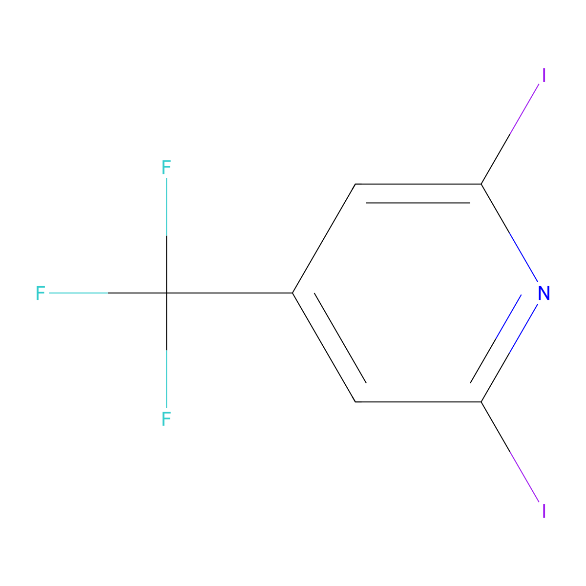 2,6-Diiodo-4-(trifluoromethyl)pyridine molecular structure, CAS 100366-76-5