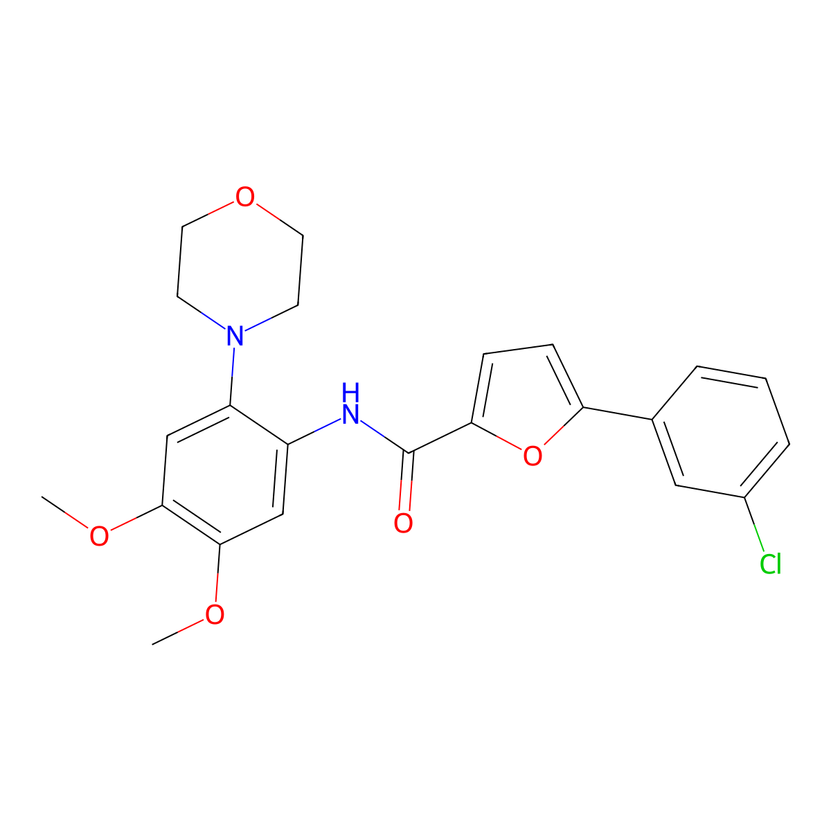 5-(3-chlorophenyl)-N-[4,5-dimethoxy-2-(morpholin-4-yl)phenyl]furan-2-carboxamide molecular structure, CAS 1003667-91-1