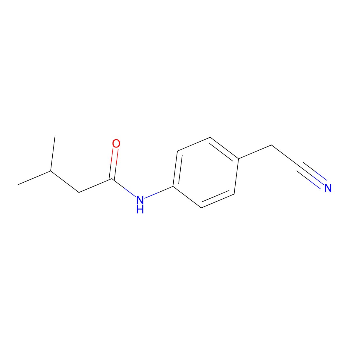 N-[4-(cyanomethyl)phenyl]-3-methylbutanamide molecular structure, CAS 1003668-98-1