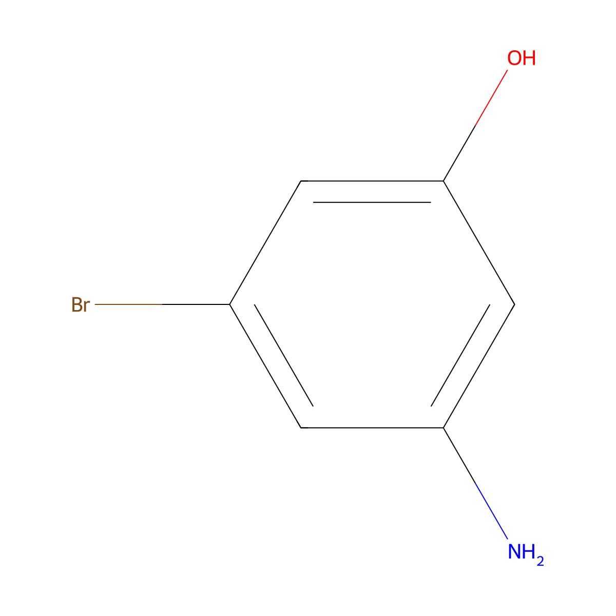 3-Amino-5-bromophenol molecular structure, CAS 100367-38-2