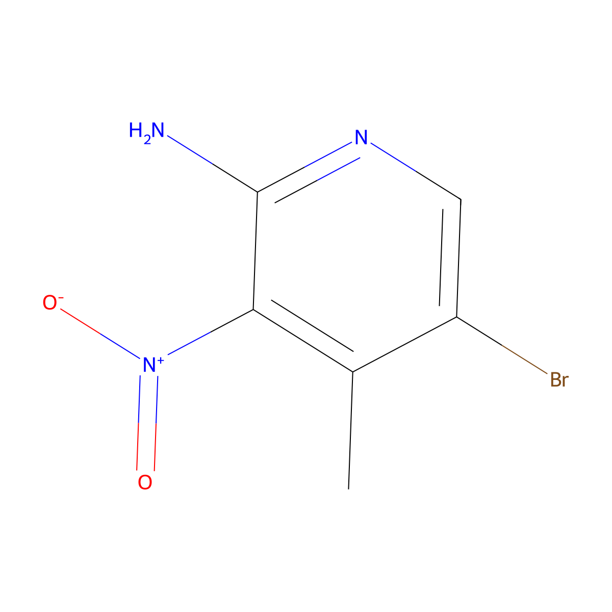 2-Amino-5-bromo-4-methyl-3-nitropyridine molecular structure, CAS 100367-40-6
