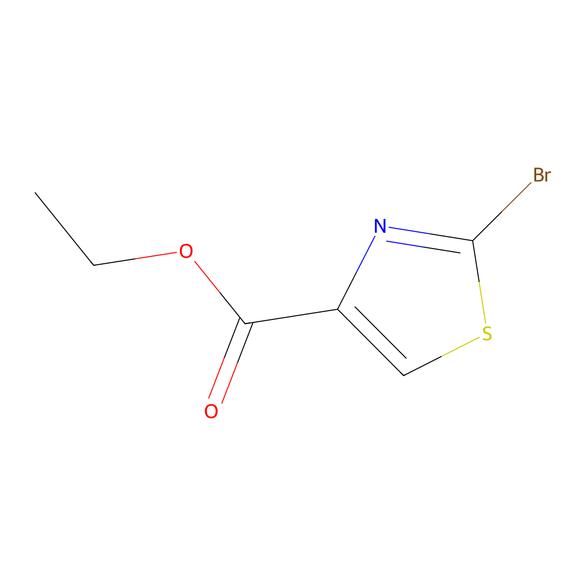 Ethyl 2-bromo-1,3-thiazole-4-carboxylate molecular structure, CAS 100367-77-9