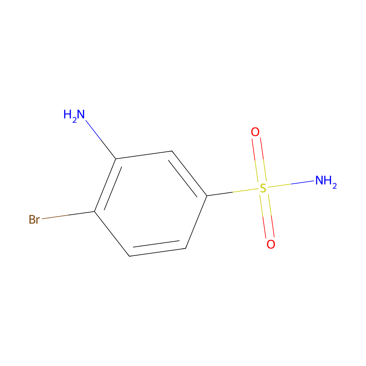 3-Amino-4-bromobenzenesulfonamide molecular structure, CAS 100367-90-6
