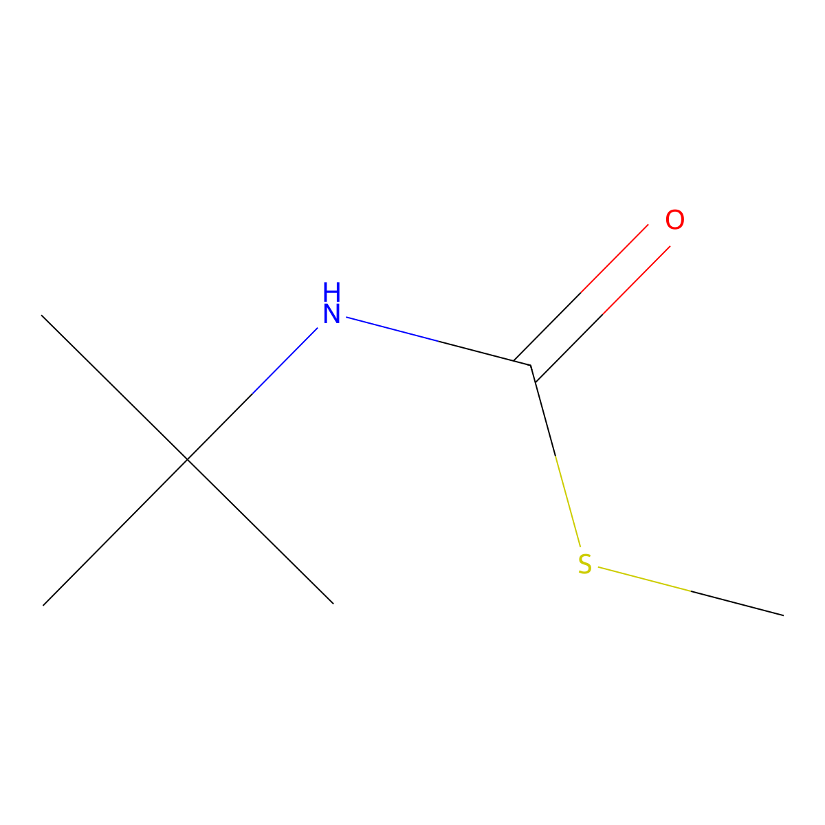 Methyl tert-butylthiocarbamate molecular structure, CAS 100367-95-1