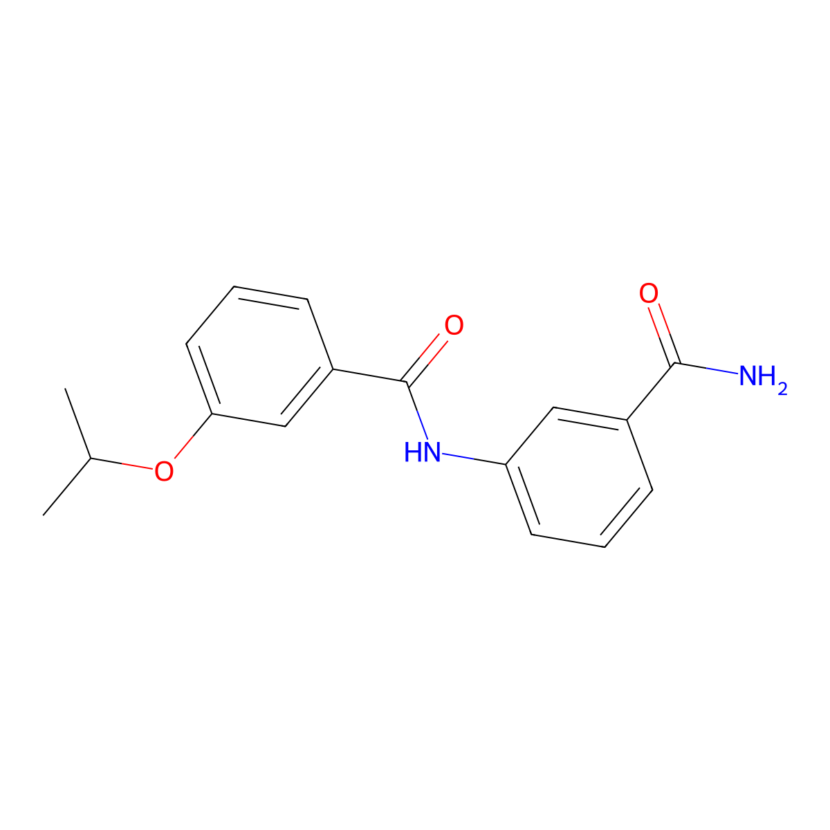 N-[3-(aminocarbonyl)phenyl]-3-isopropoxybenzamide molecular structure, CAS 1003672-80-7