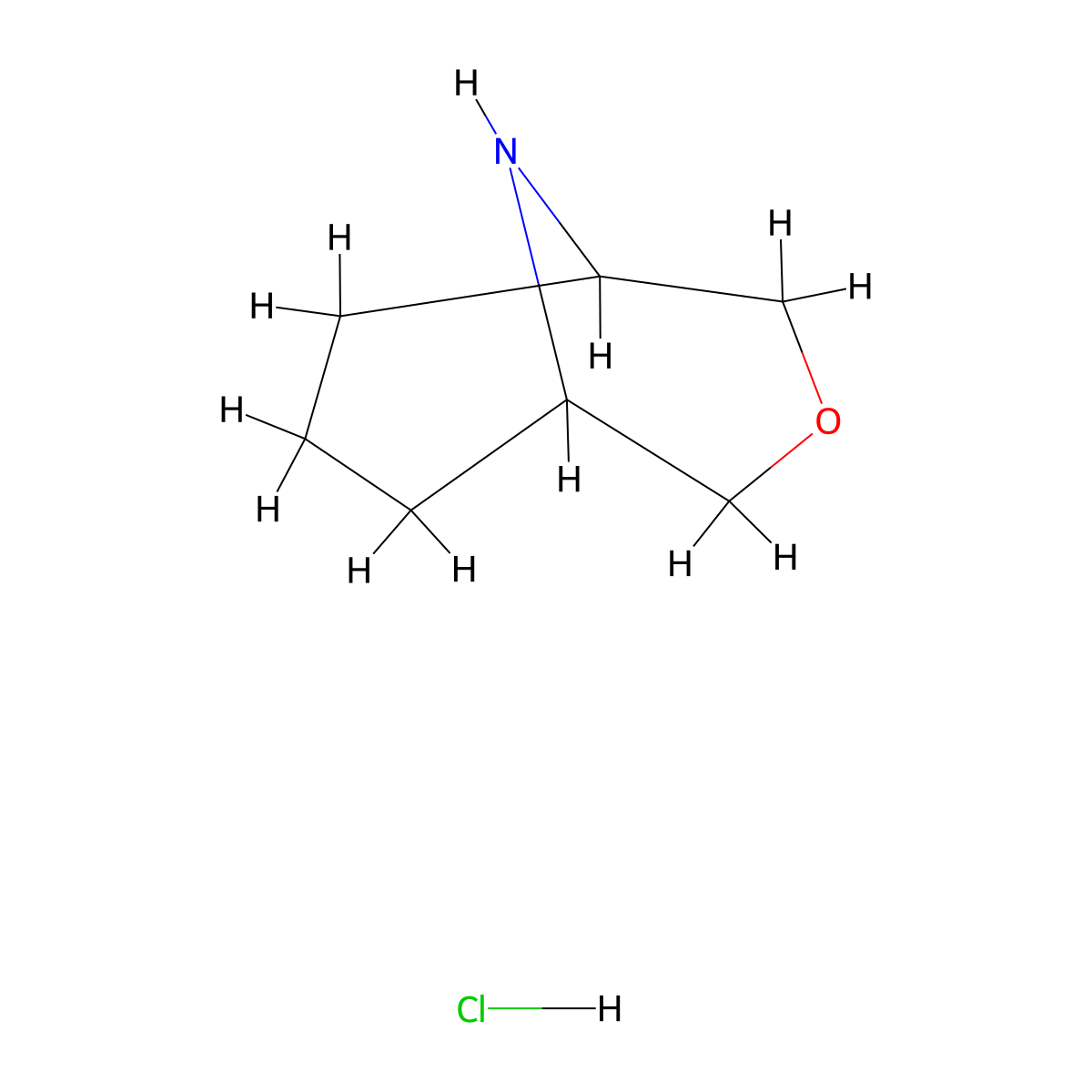 3-Oxa-9-azabicyclo(3.3.1)nonane hydrochloride molecular structure, CAS 100368-29-4
