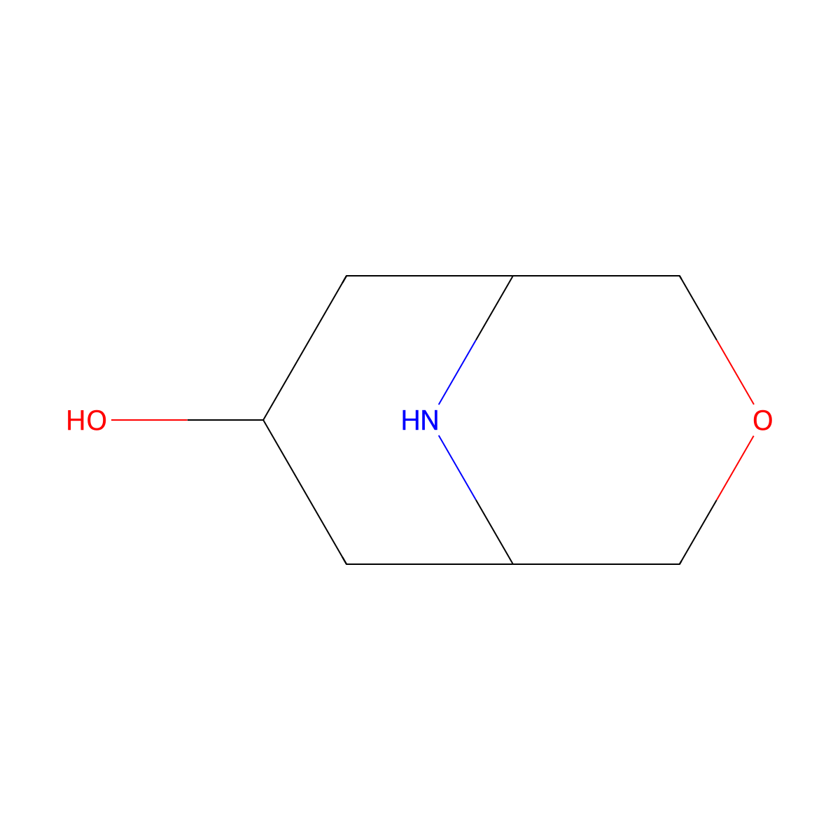 3-Oxa-9-azabicyclo[3.3.1]nonan-7-ol molecular structure, CAS 100368-36-3