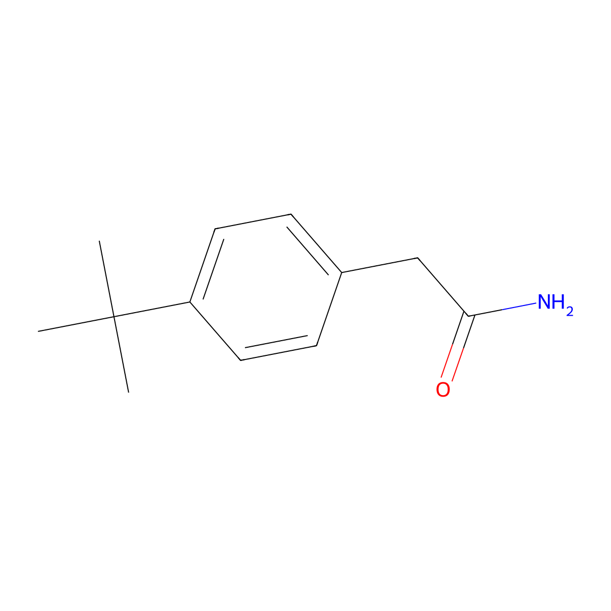 4-(1,1-Dimethylethyl)benzeneacetamide molecular structure, CAS 100368-57-8