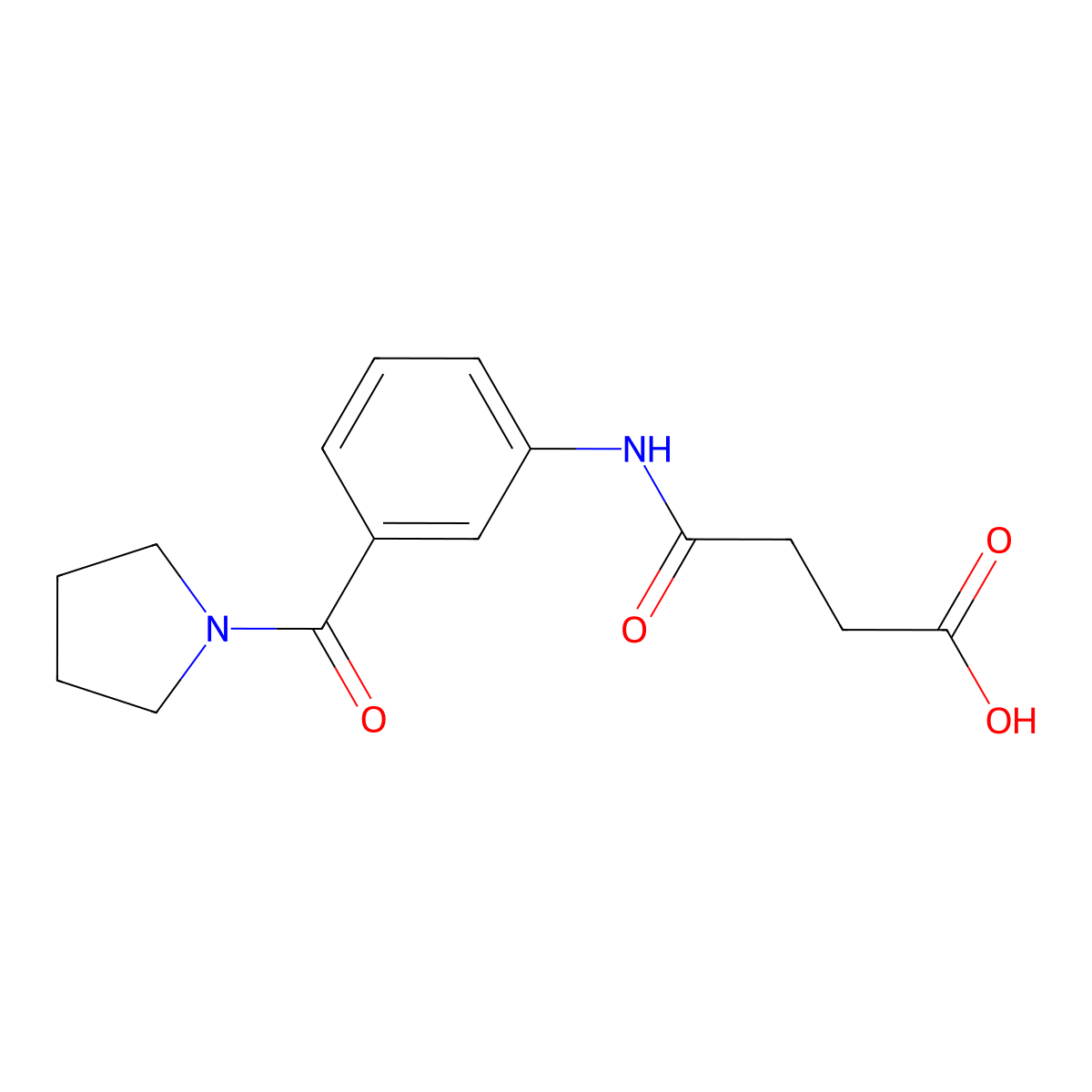 4-Oxo-4-[3-(1-pyrrolidinylcarbonyl)anilino]-butanoic acid molecular structure, CAS 1003683-04-2