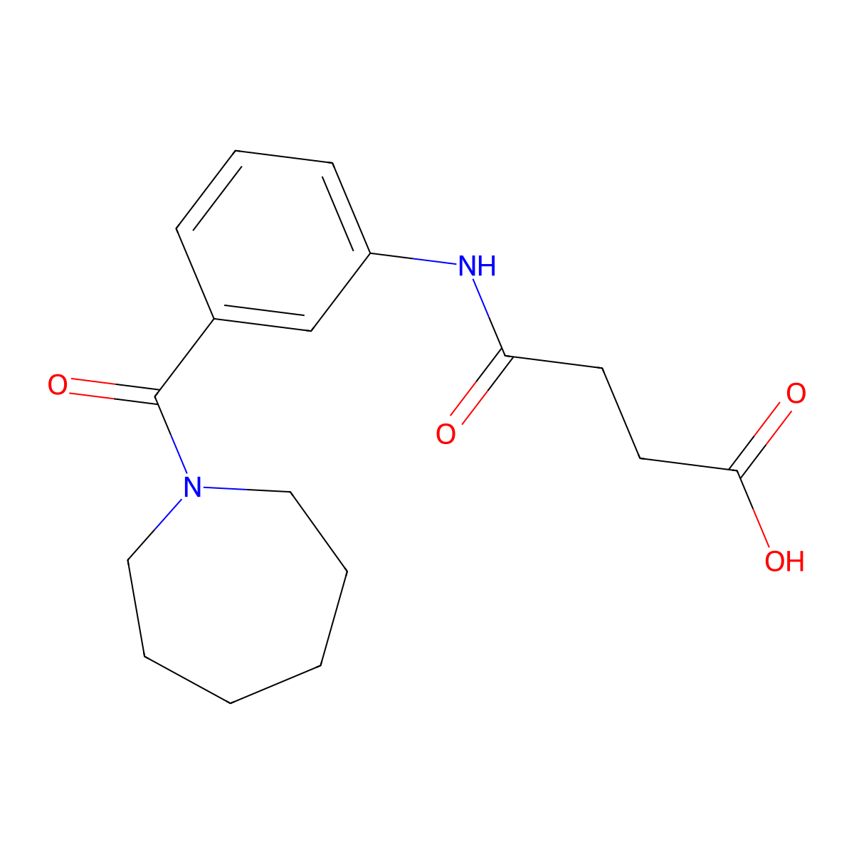 4-[3-(1-Azepanylcarbonyl)anilino]-4-oxobutanoic acid molecular structure, CAS 1003688-34-3
