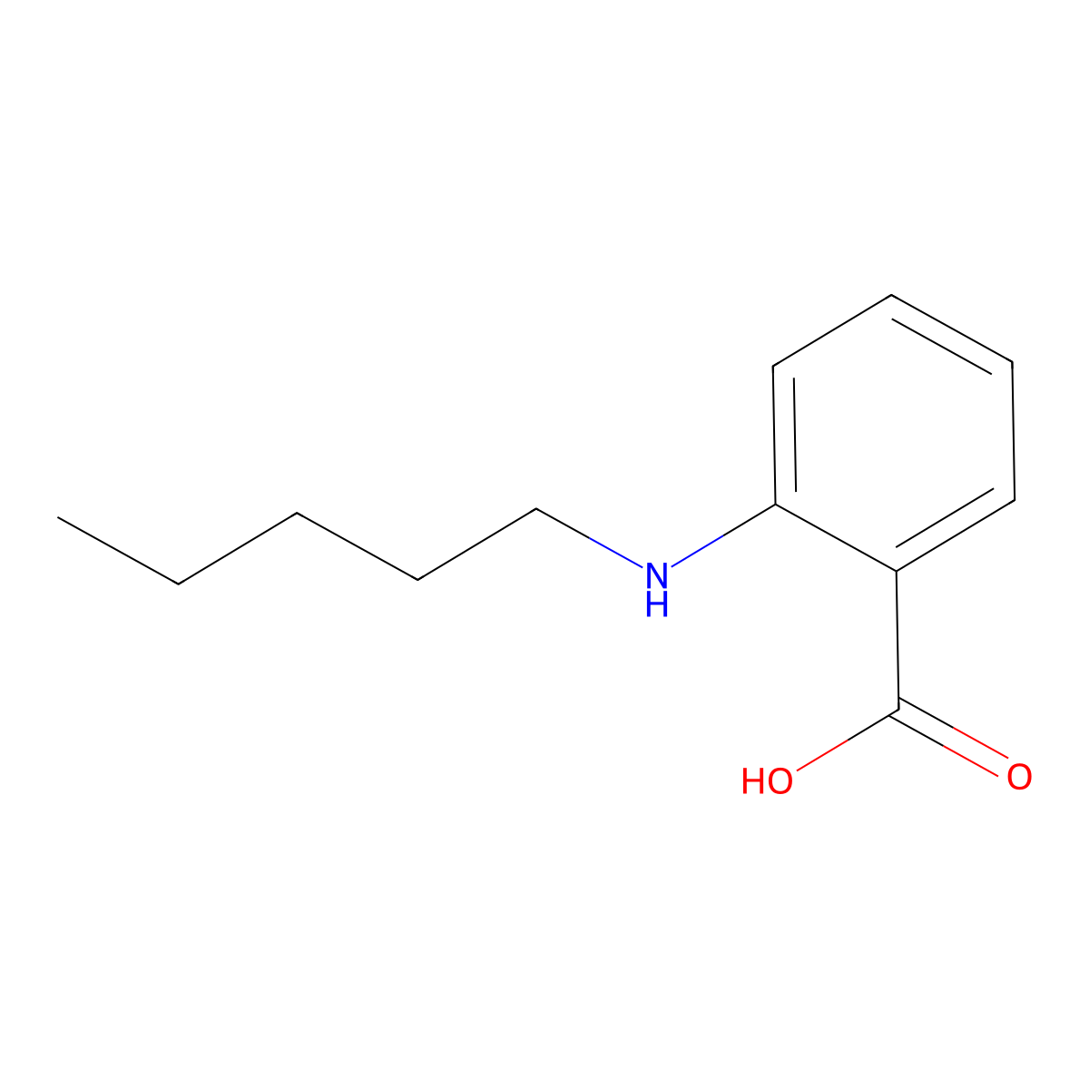2-(Pentylamino)benzoic acid molecular structure, CAS 100369-47-9