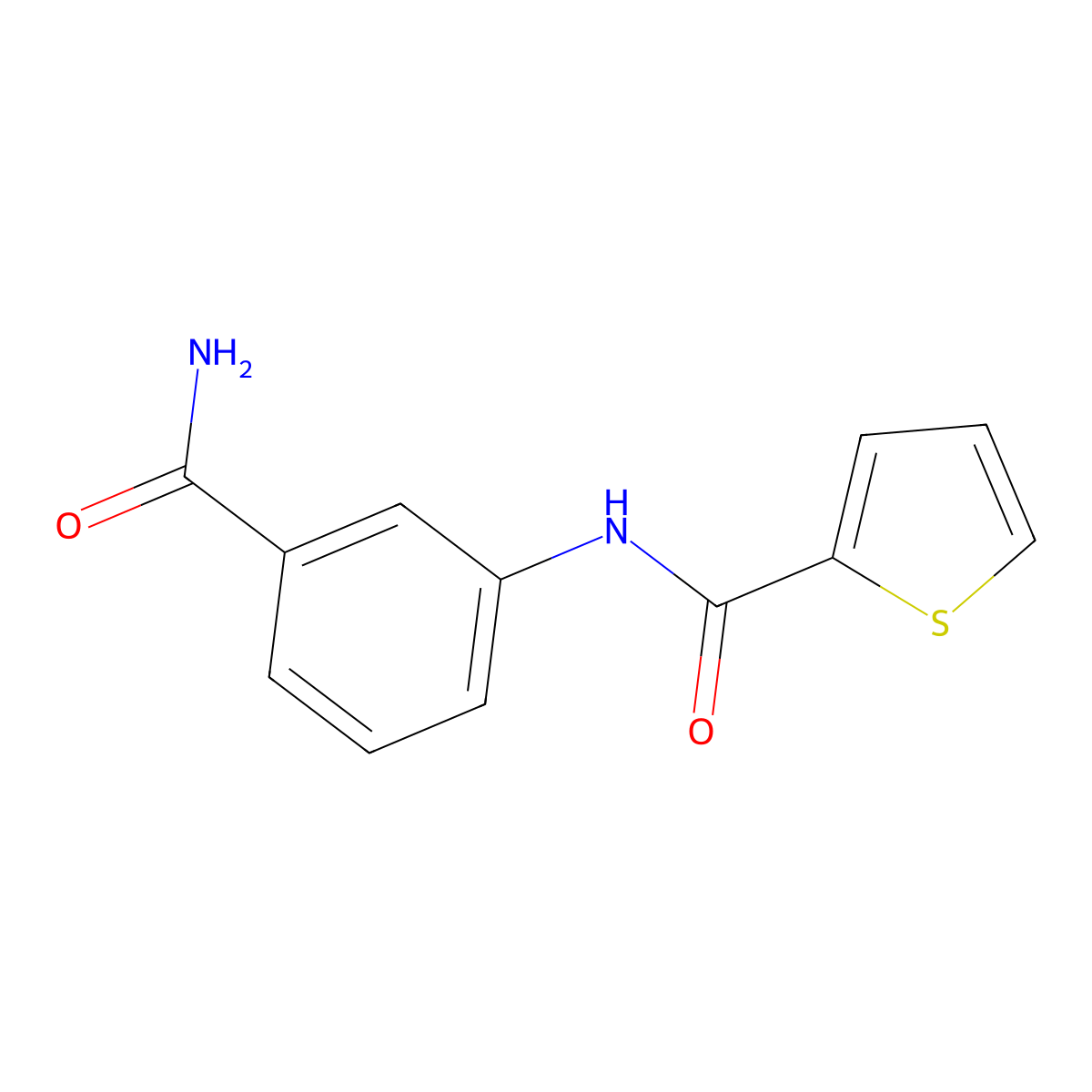 N-(3-carbamoylphenyl)thiophene-2-carboxamide molecular structure, CAS 1003693-66-0