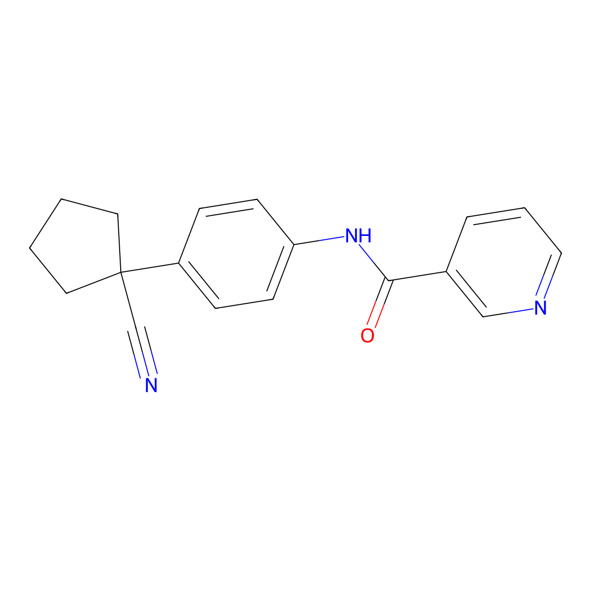 N-[4-(1-cyanocyclopentyl)phenyl]pyridine-3-carboxamide molecular structure, CAS 1003696-99-8