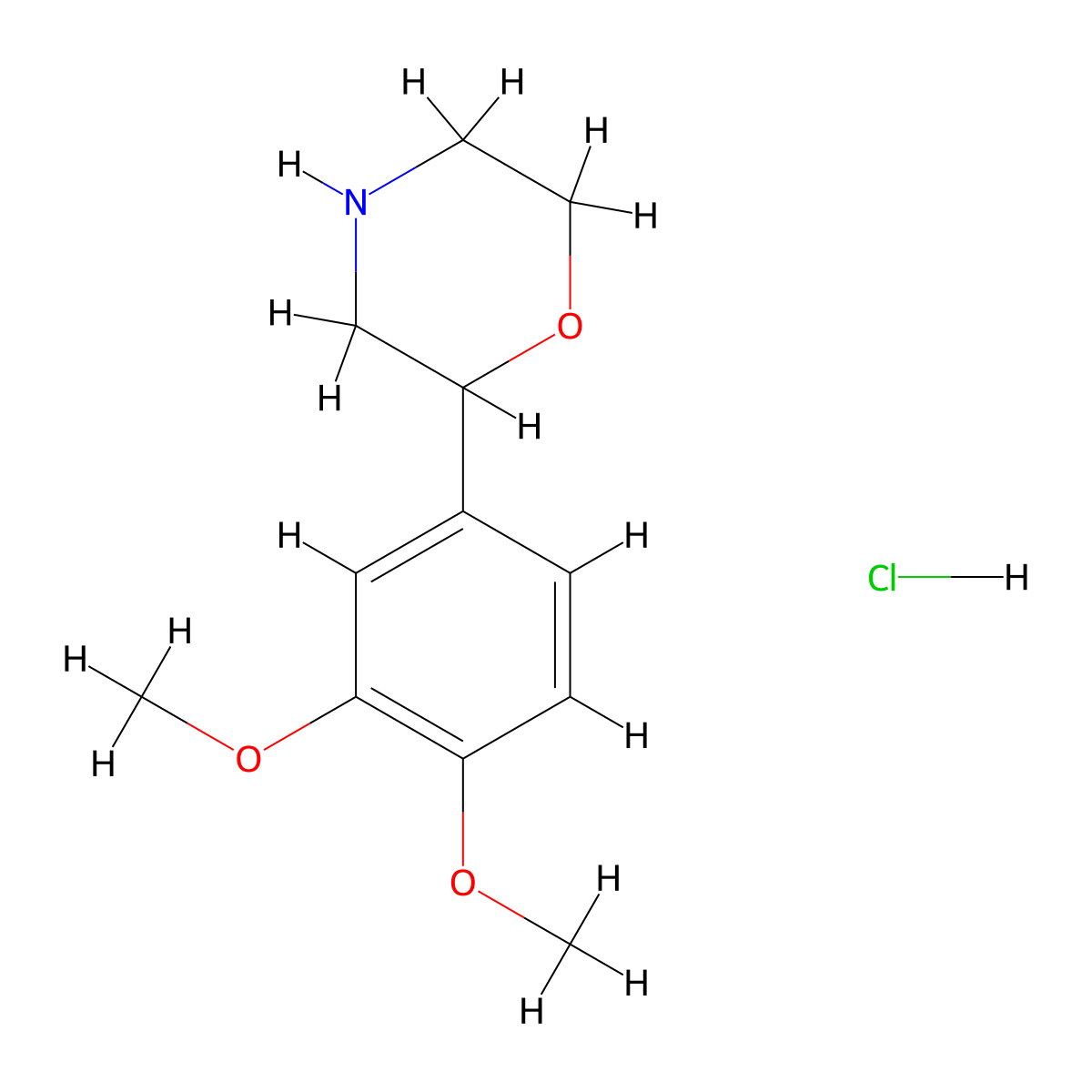 2-(3,4-Dimethoxy-phenyl)-morpholine hydrochloride molecular structure, CAS 100370-58-9