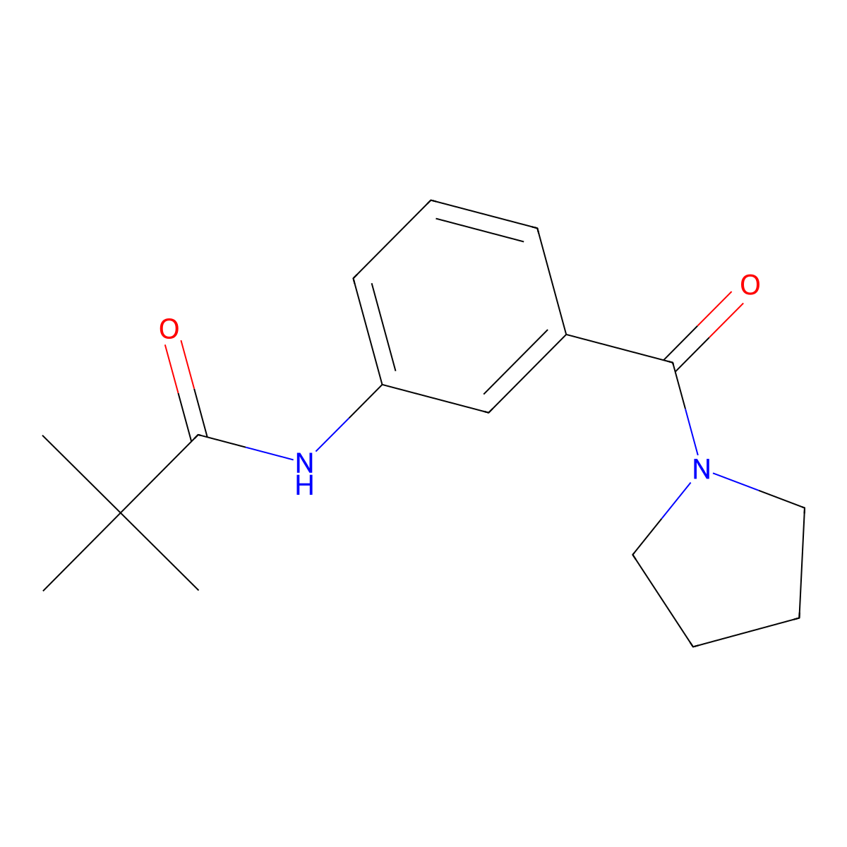 2,2-dimethyl-N-[3-(1-pyrrolidinylcarbonyl)phenyl]propanamide molecular structure, CAS 1003701-98-1