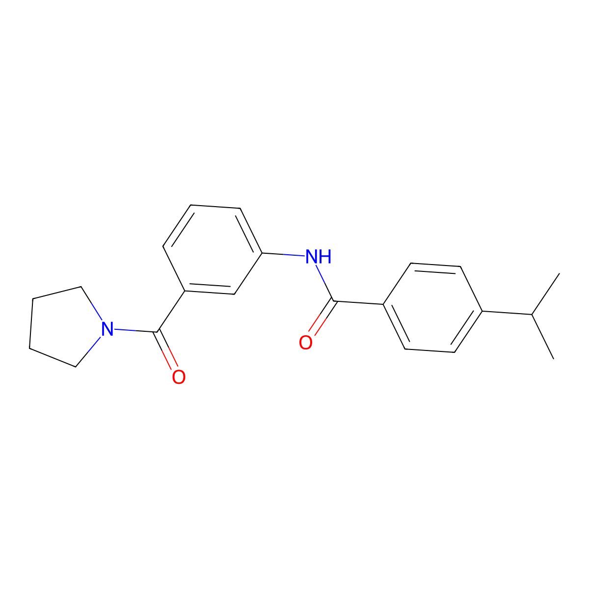 4-isopropyl-N-[3-(1-pyrrolidinylcarbonyl)phenyl]benzamide molecular structure, CAS 1003706-42-0