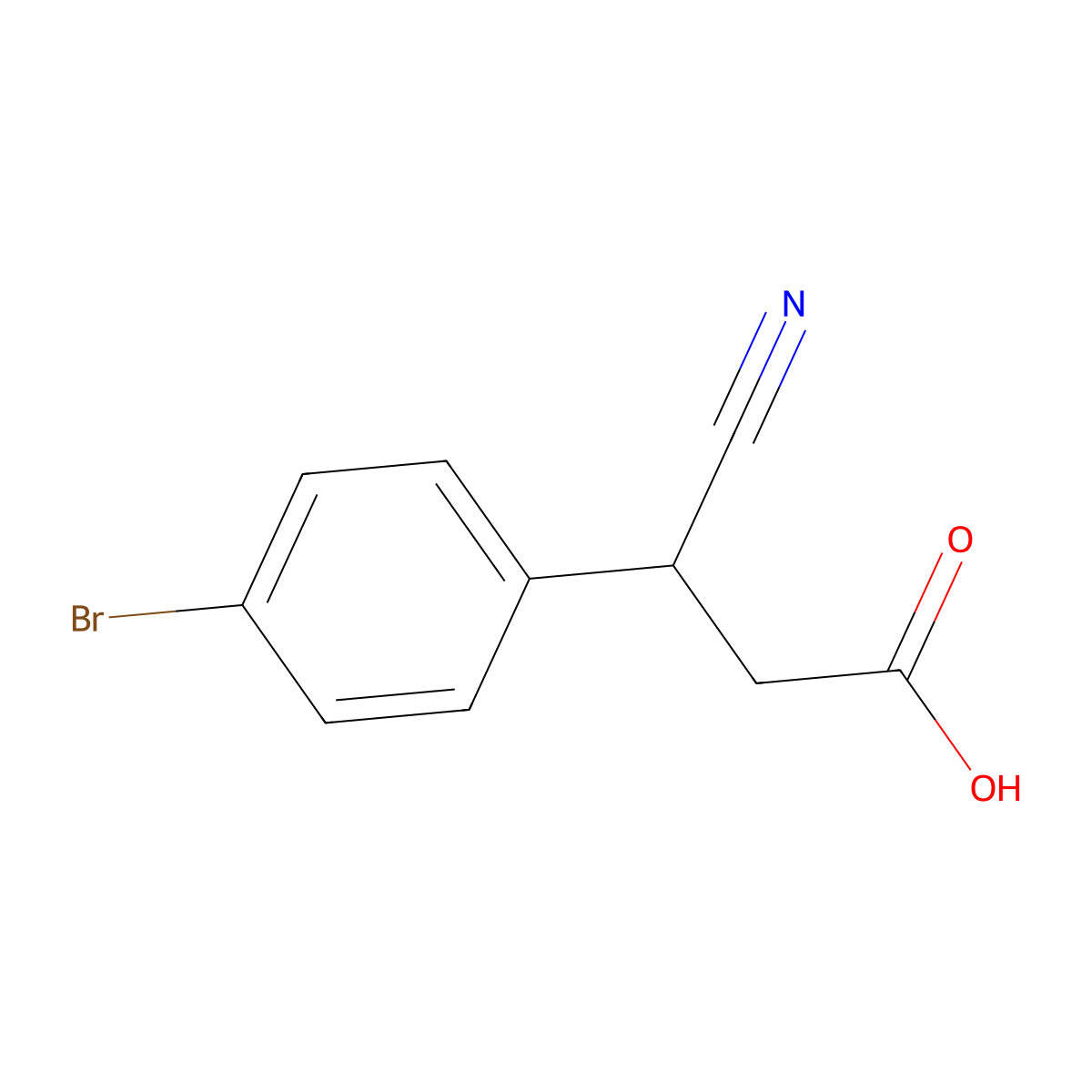 3-(4-Bromophenyl)-3-cyanopropanoic acid molecular structure, CAS 1003707-16-1