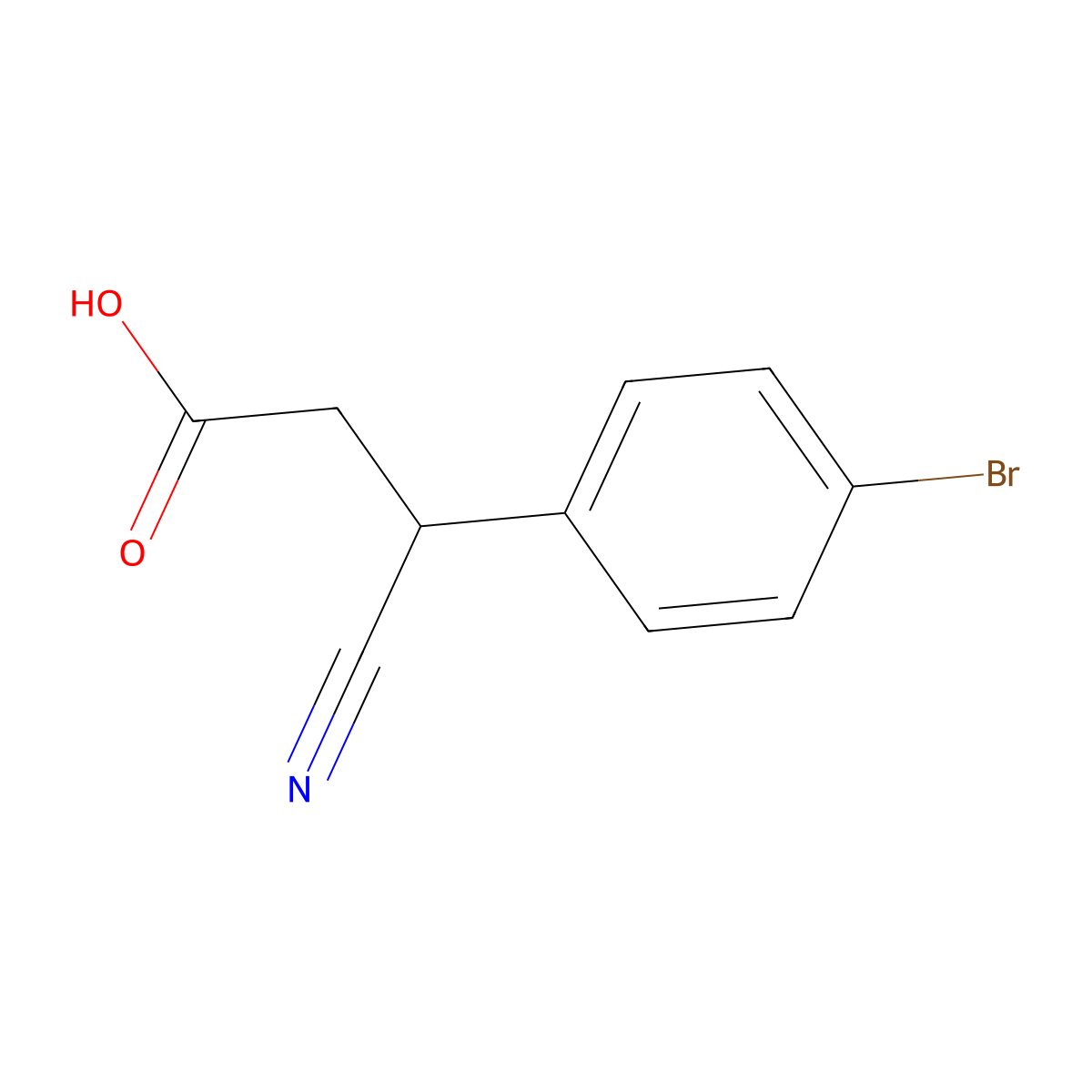 3-(4-Bromophenyl)-3-cyanopropanoic acid molecular structure, CAS 1003707-16-1