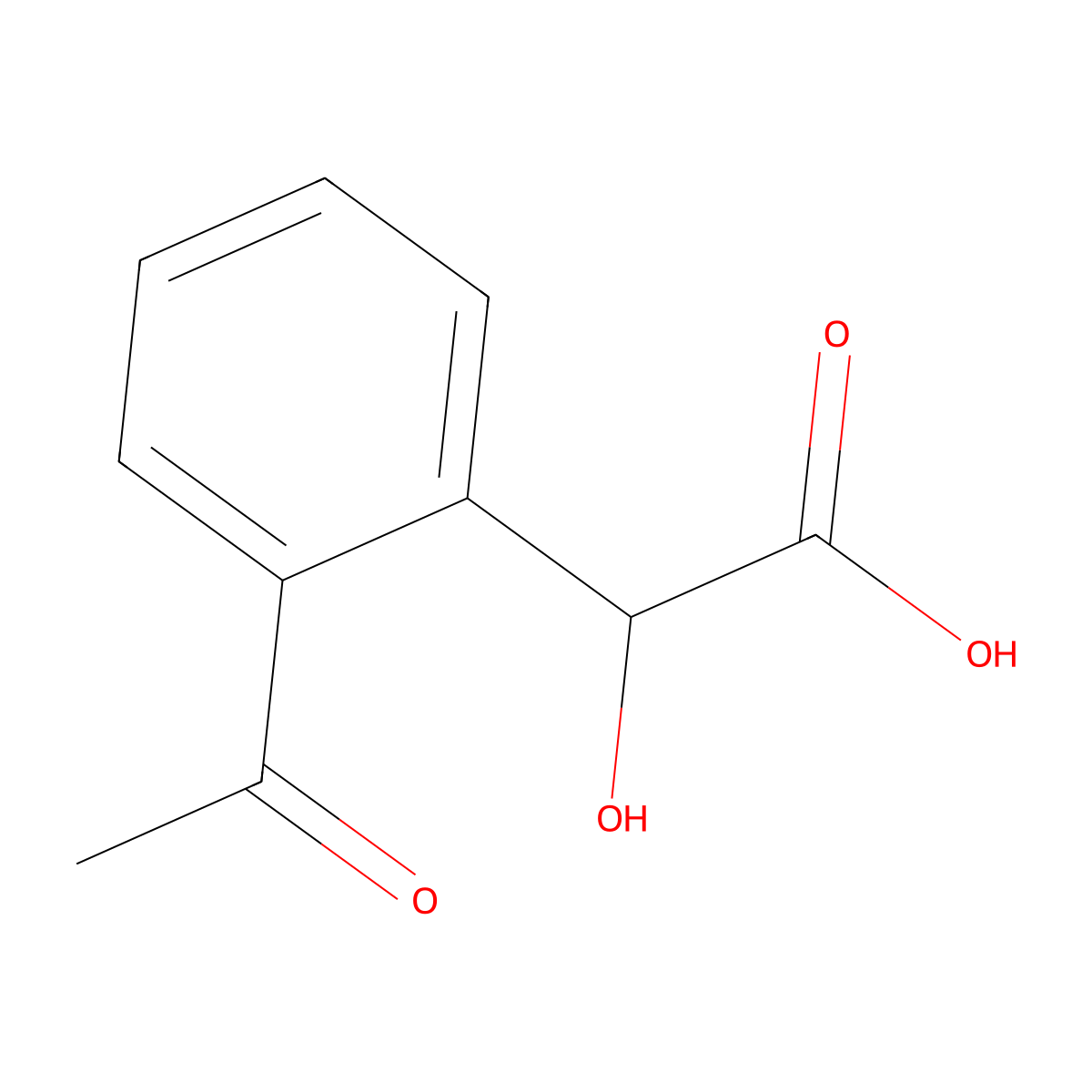 2-Acetyl-alpha-hydroxybenzeneacetic acid molecular structure, CAS 1003707-95-6