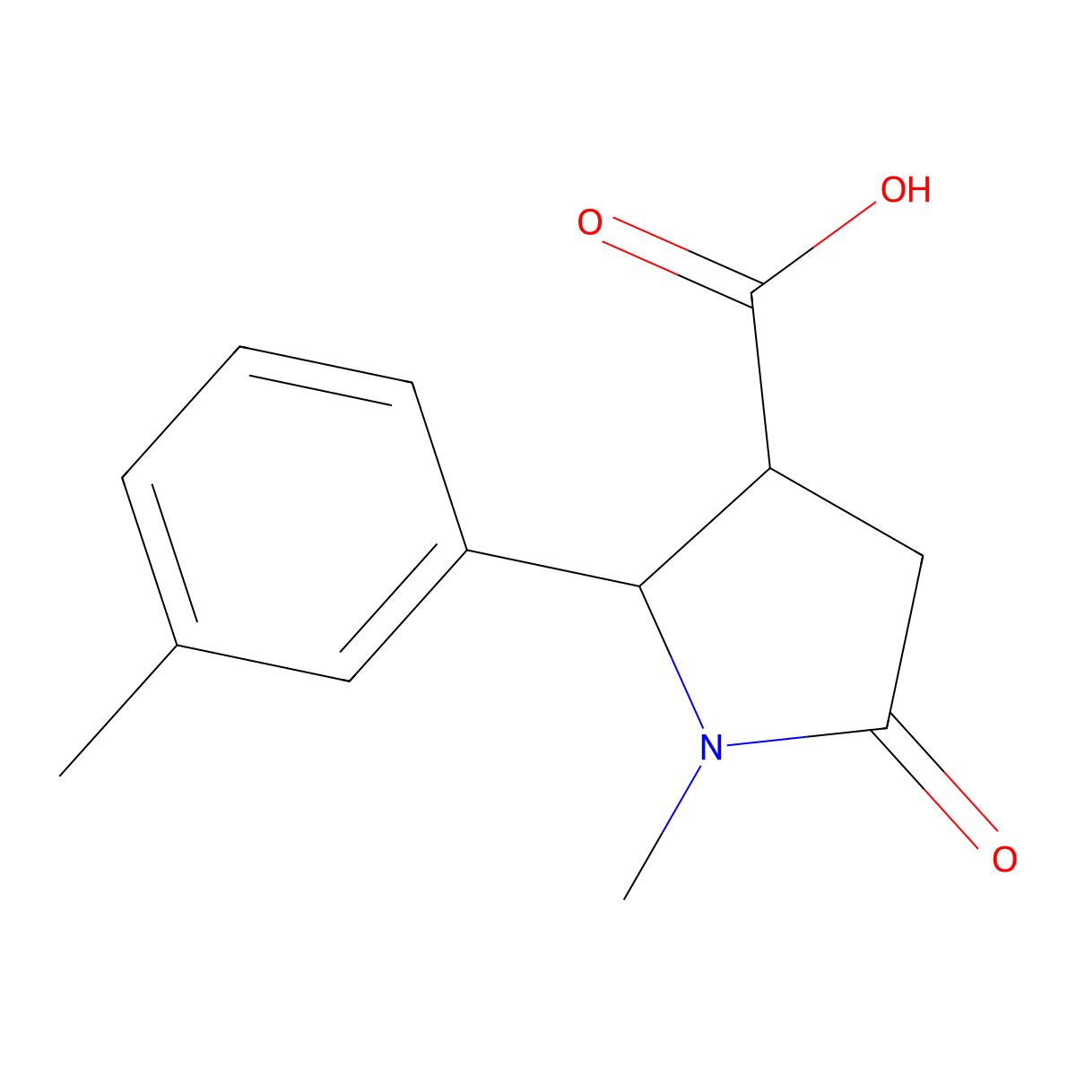 1-Methyl-5-oxo-2-(m-tolyl)pyrrolidine-3-carboxylic acid molecular structure, CAS 1003708-16-4